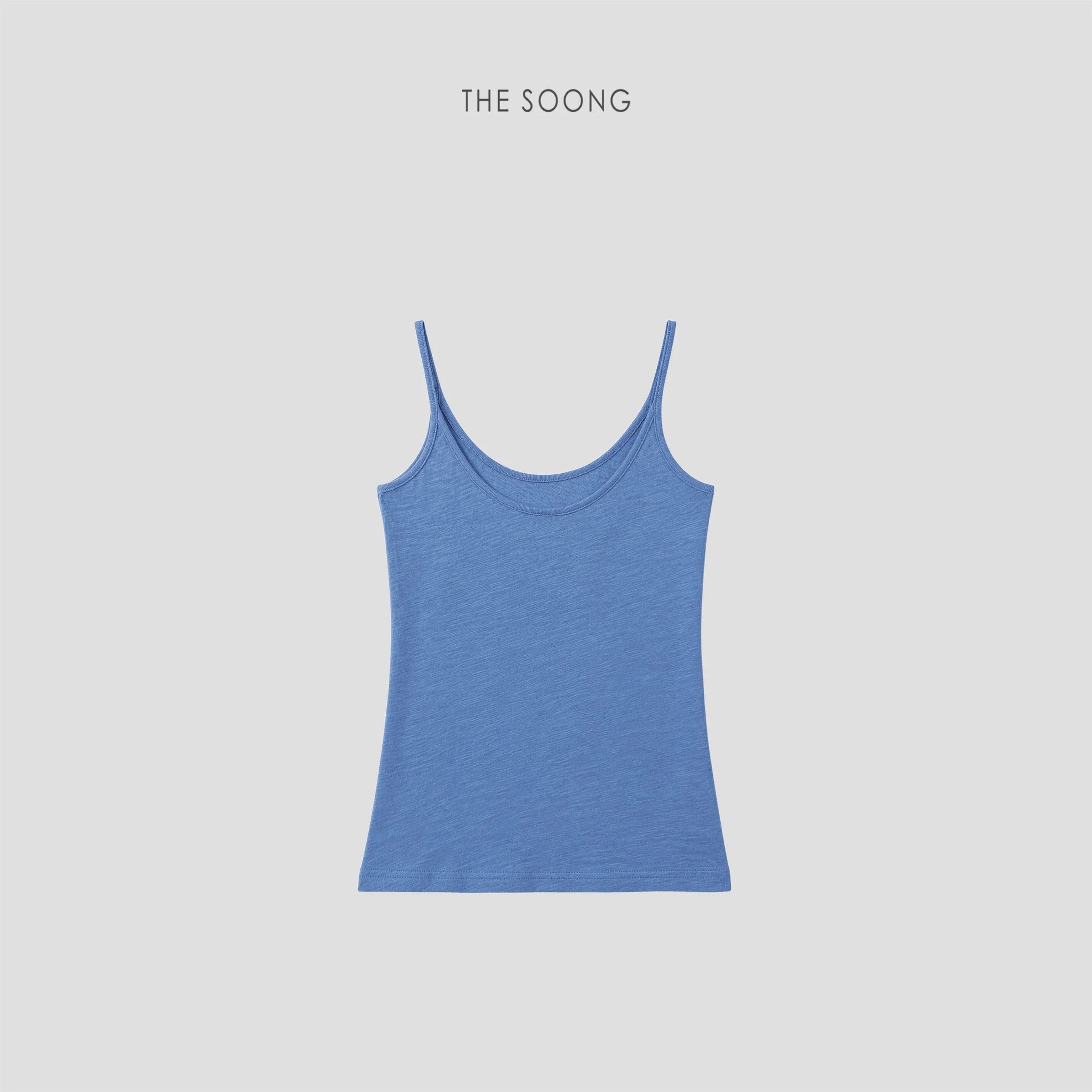 100% Slub Cotton Thin-Strap Camisole Top view 3
