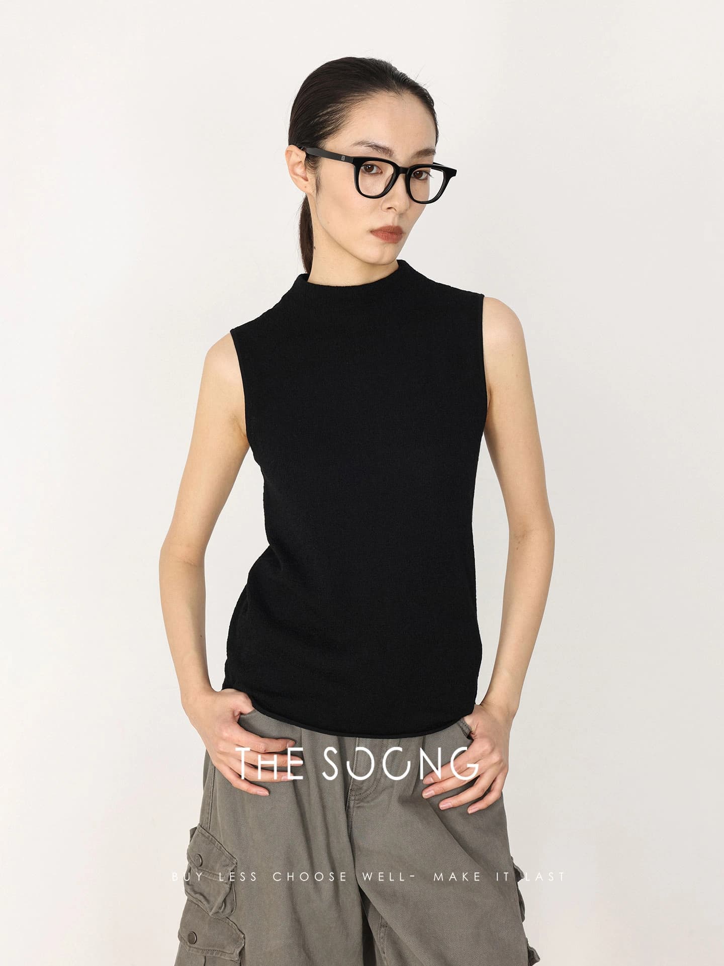 Triacetate-Merino Wool Blend Seamless Knit Top view 5