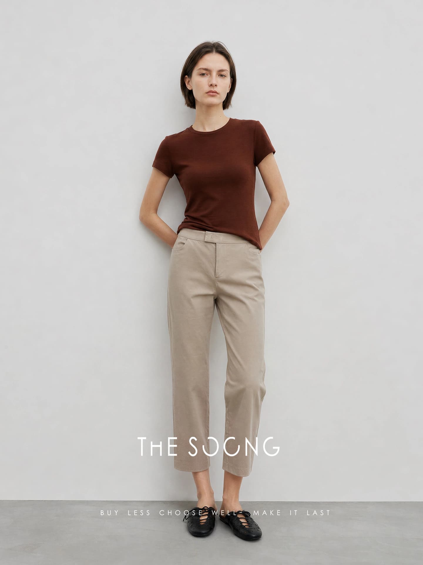 Four-Way Stretch Mid-Rise Straight-Leg Cropped Pants view 4