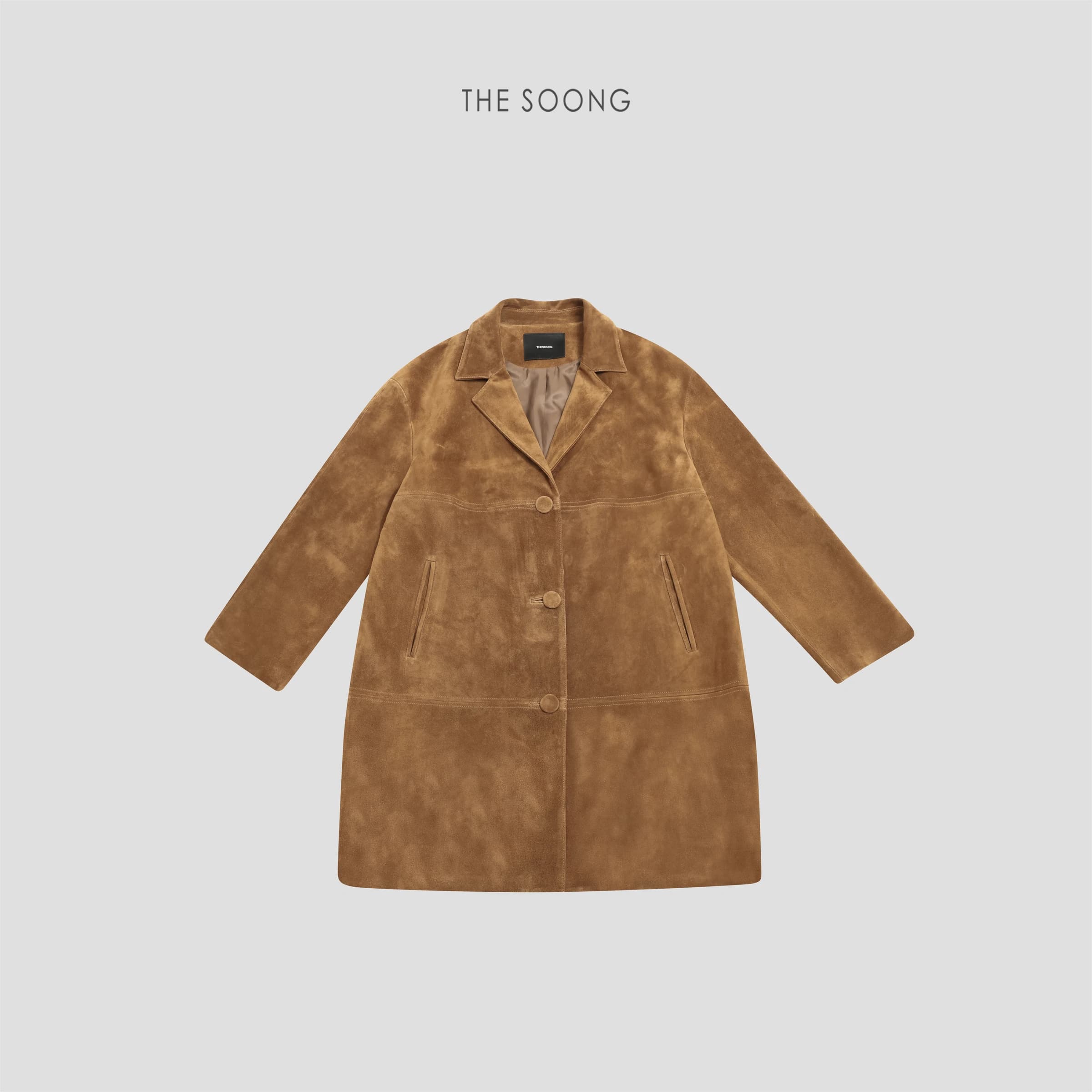 100% Lambskin Tailored Mid-Length Leather Blazer view 1