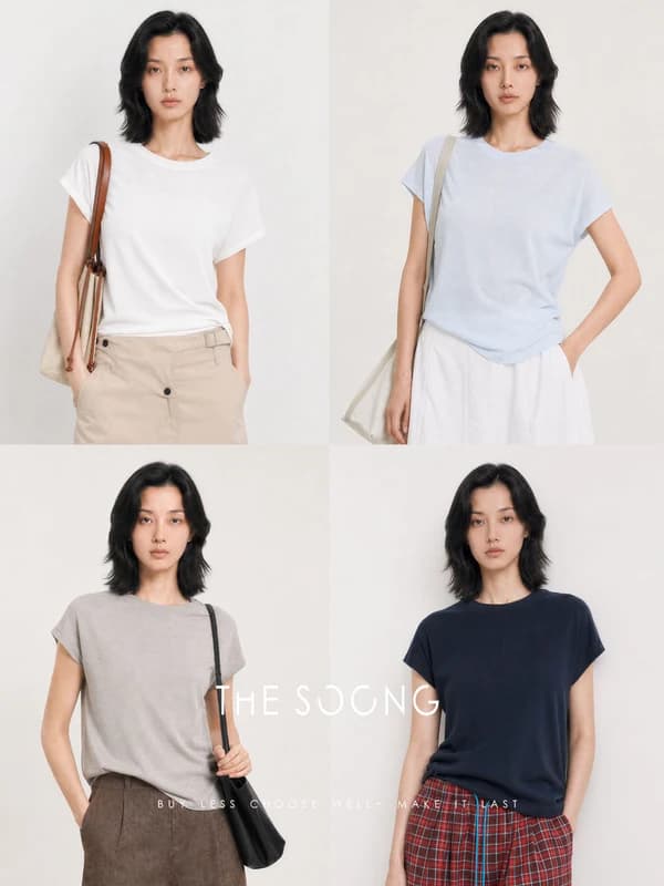 Linen-Cotton Blend Flutter-Sleeve Top view 2