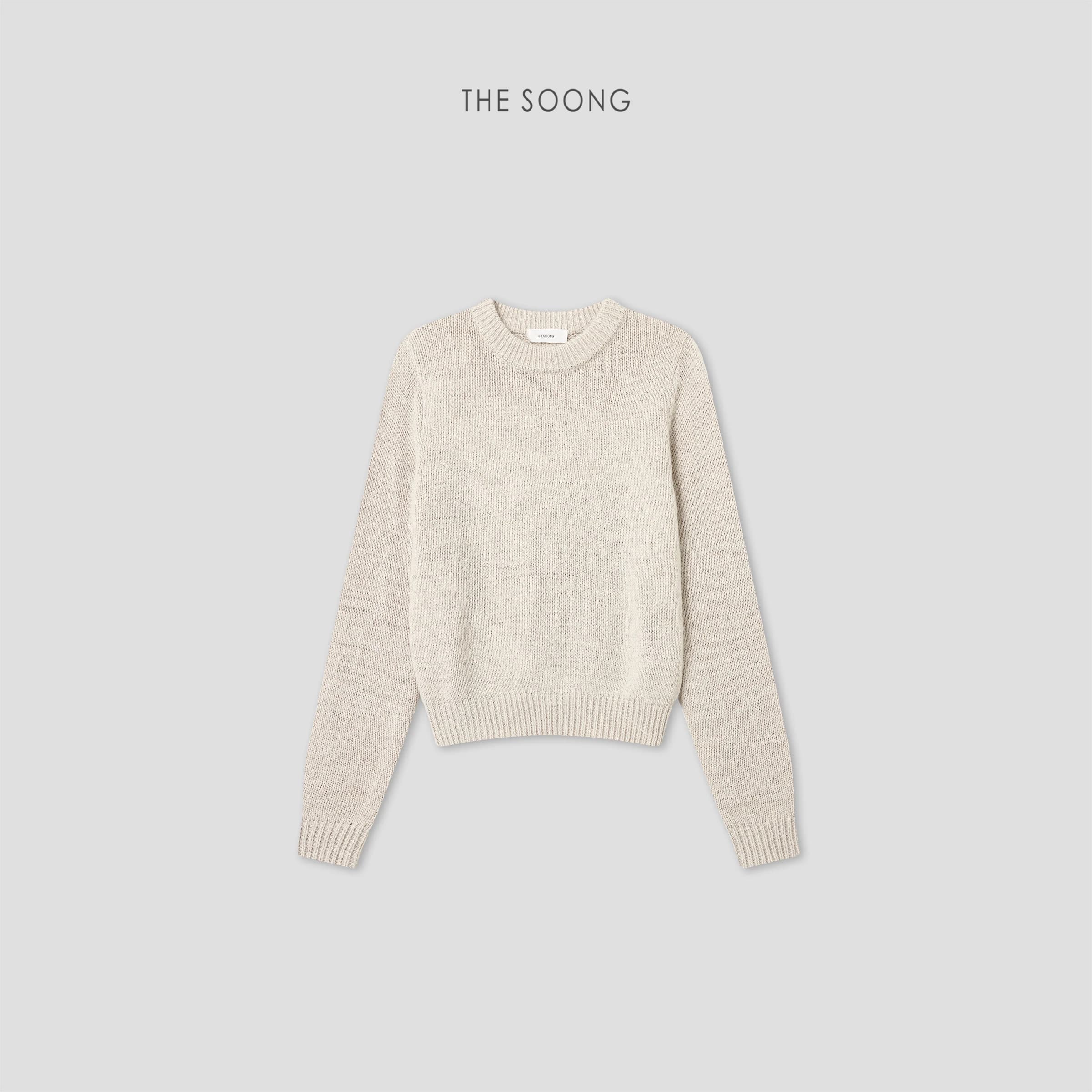 Oil Painting Textured Fancy Yarn Fuzzy Crewneck Sweater view 2