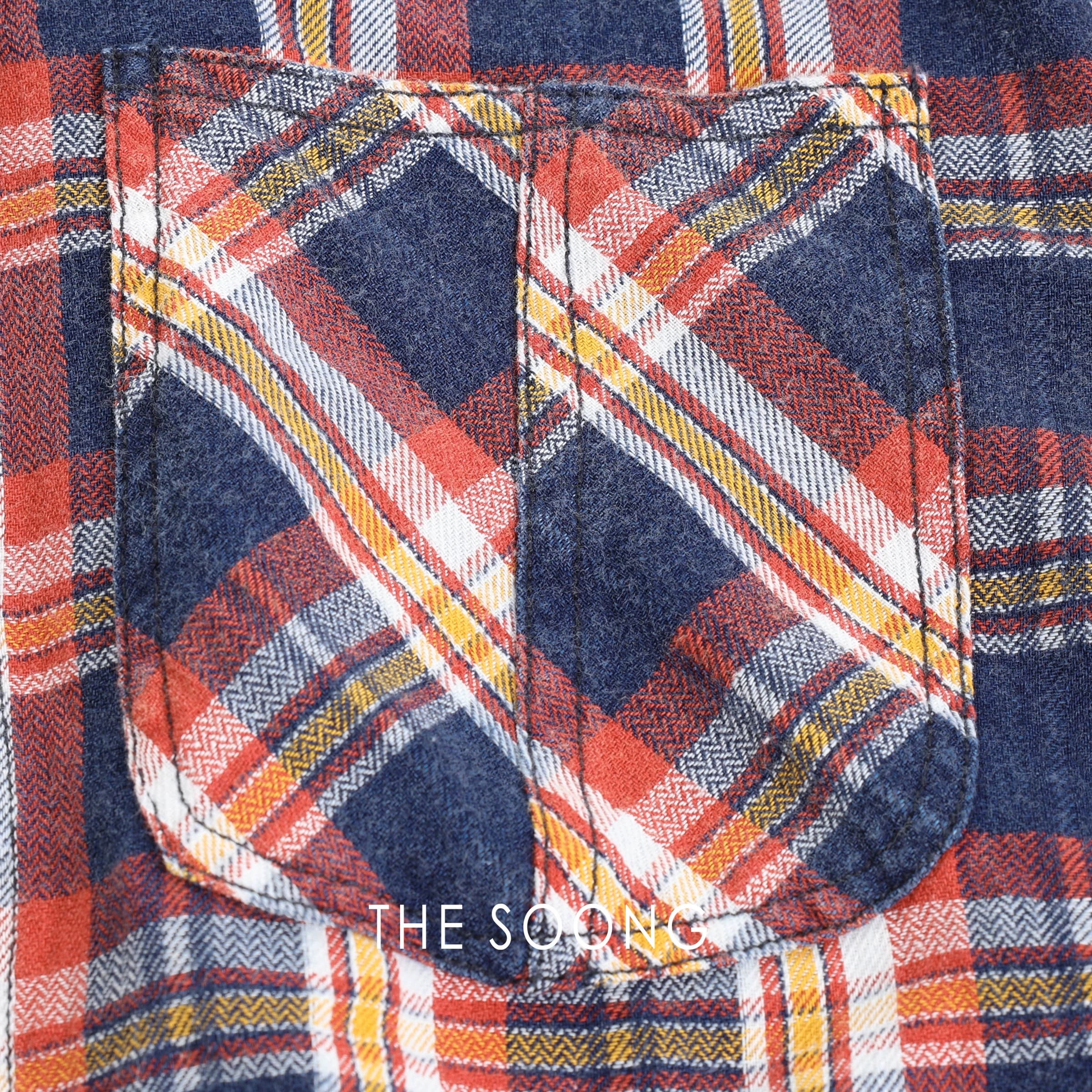 Washed Plaid Denim Shirt view 3