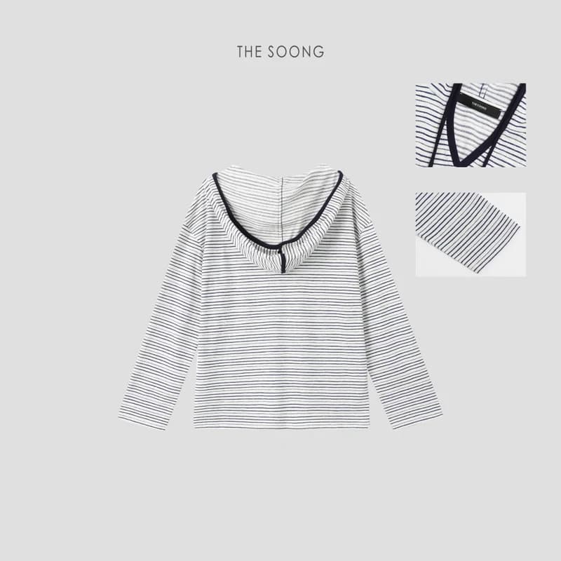 Soft-Washed Cotton-Blend Striped Hooded Top view 6