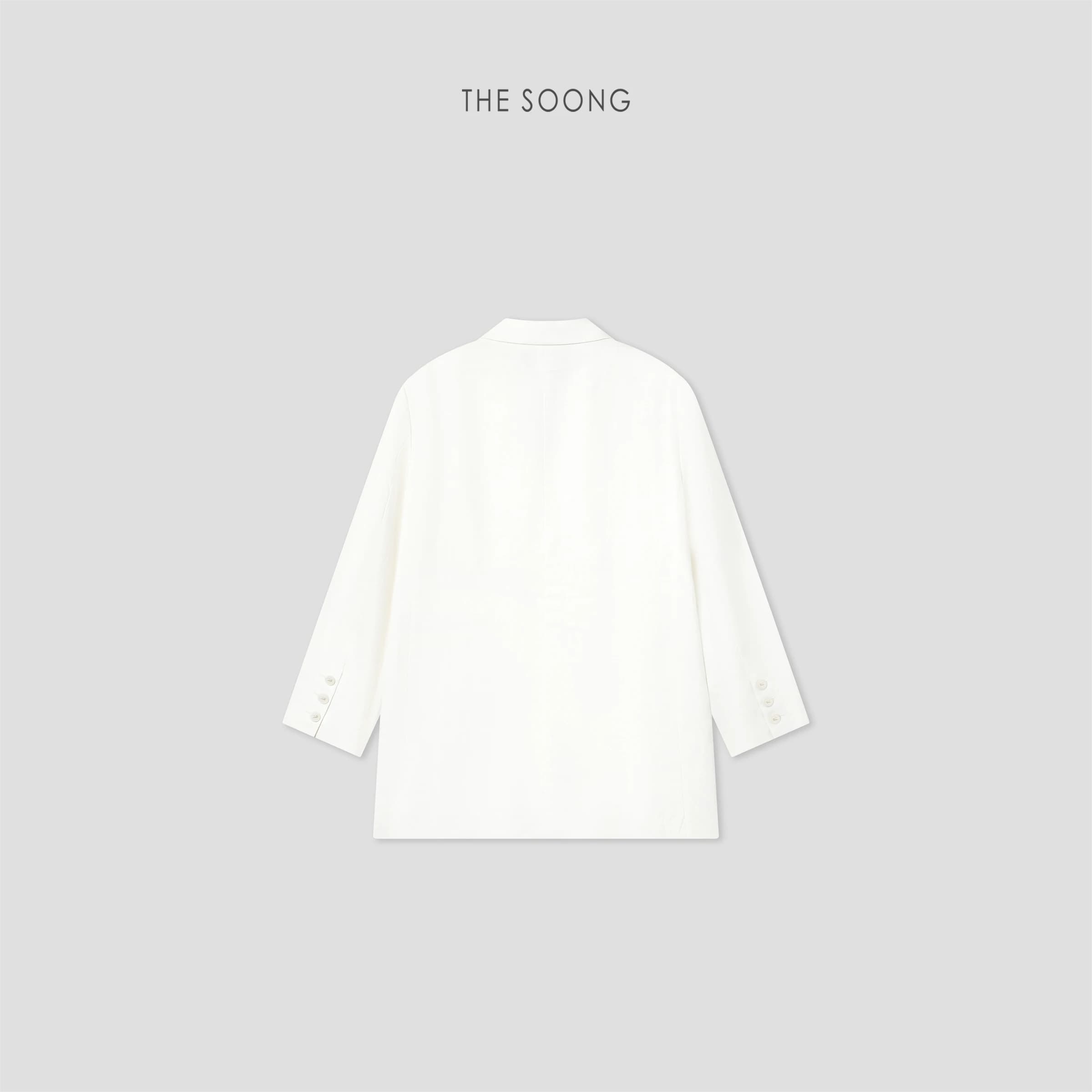 Minimal Silhouette 100% Linen Relaxed Single-Breasted Blazer view 3