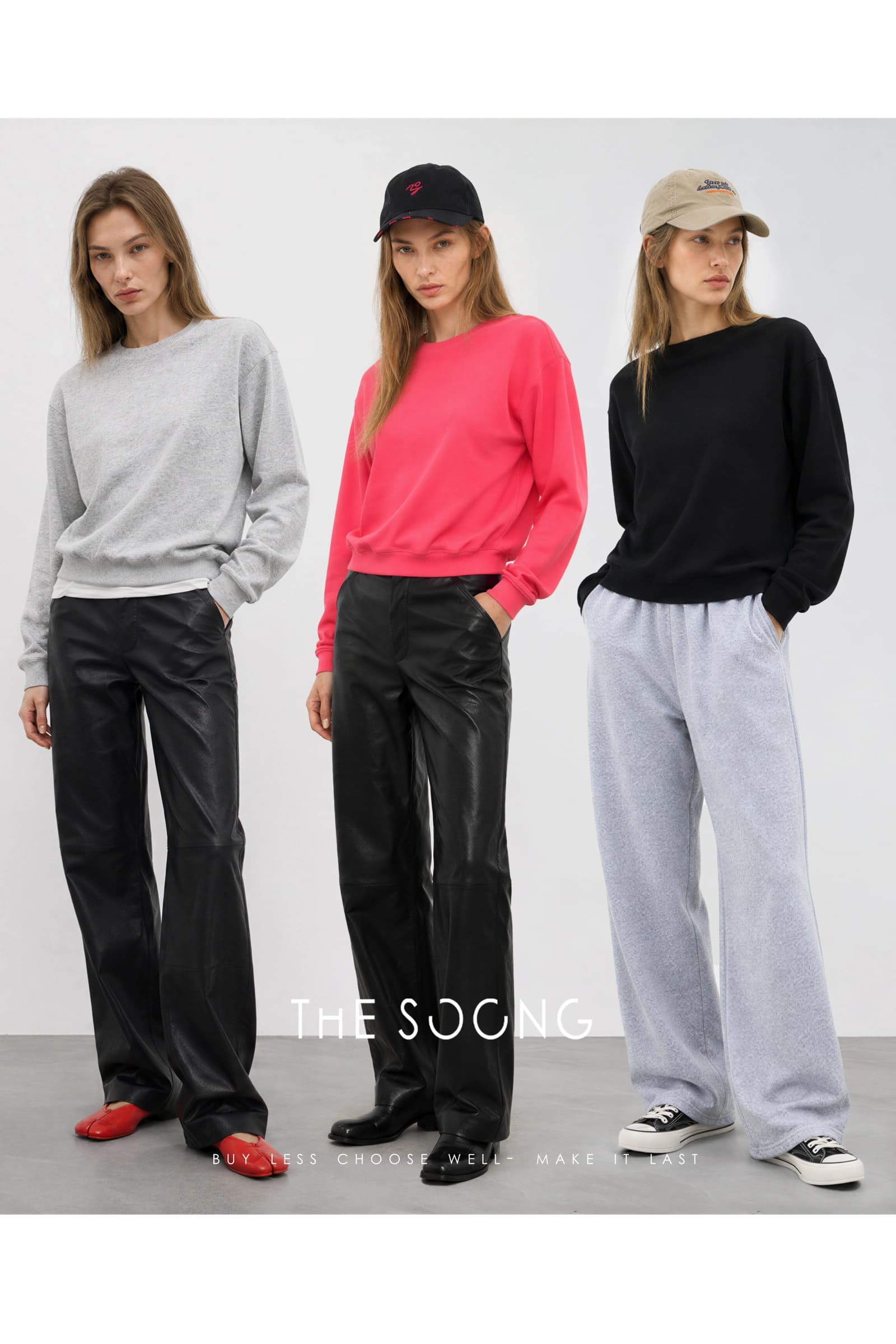 Pop 100% Cotton Ribbed Crewneck Relaxed-Fit Sweatshirt view 2