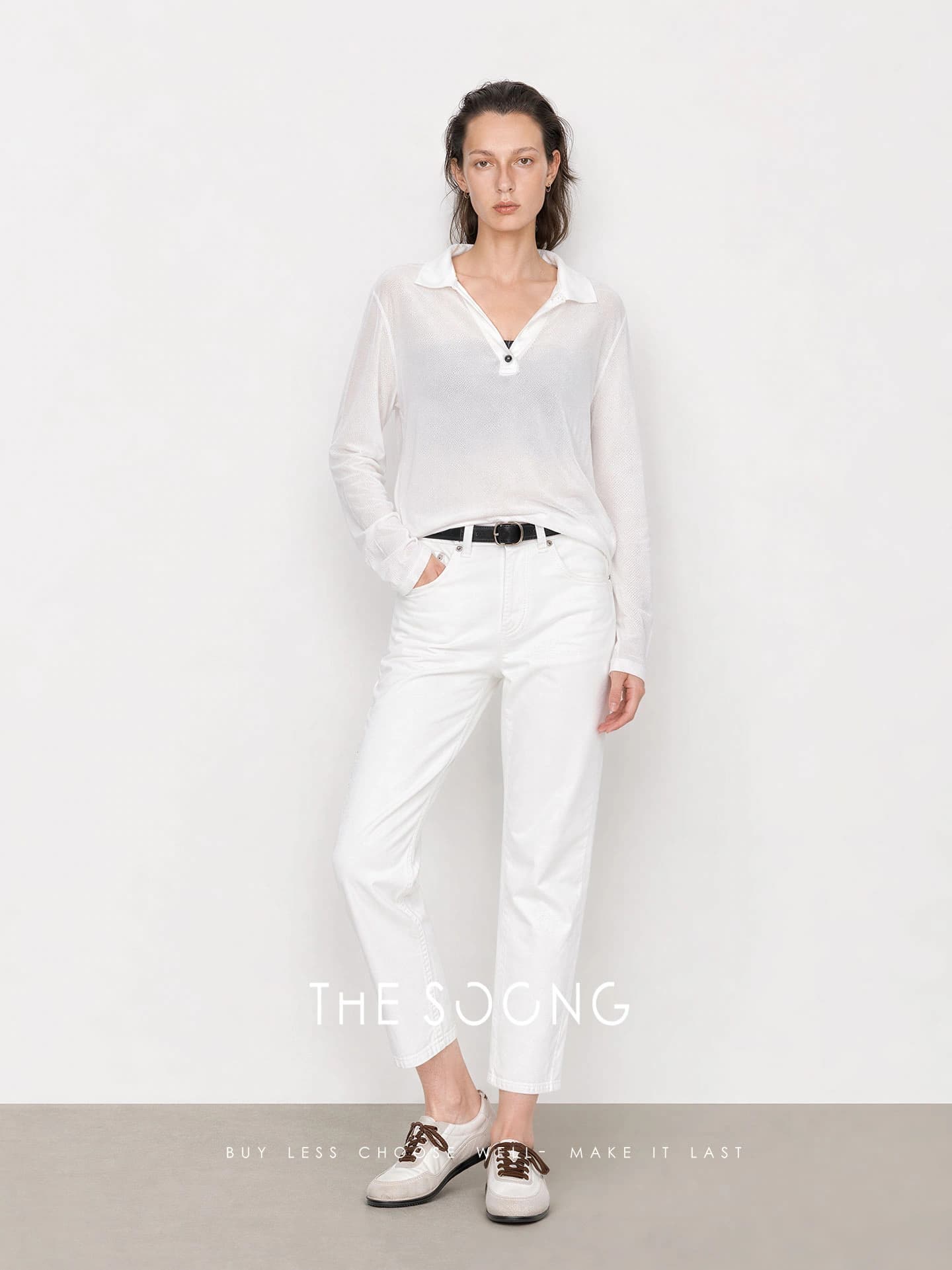 THESOONG 26s Classic Henley Polo Long-Sleeve Top view 4