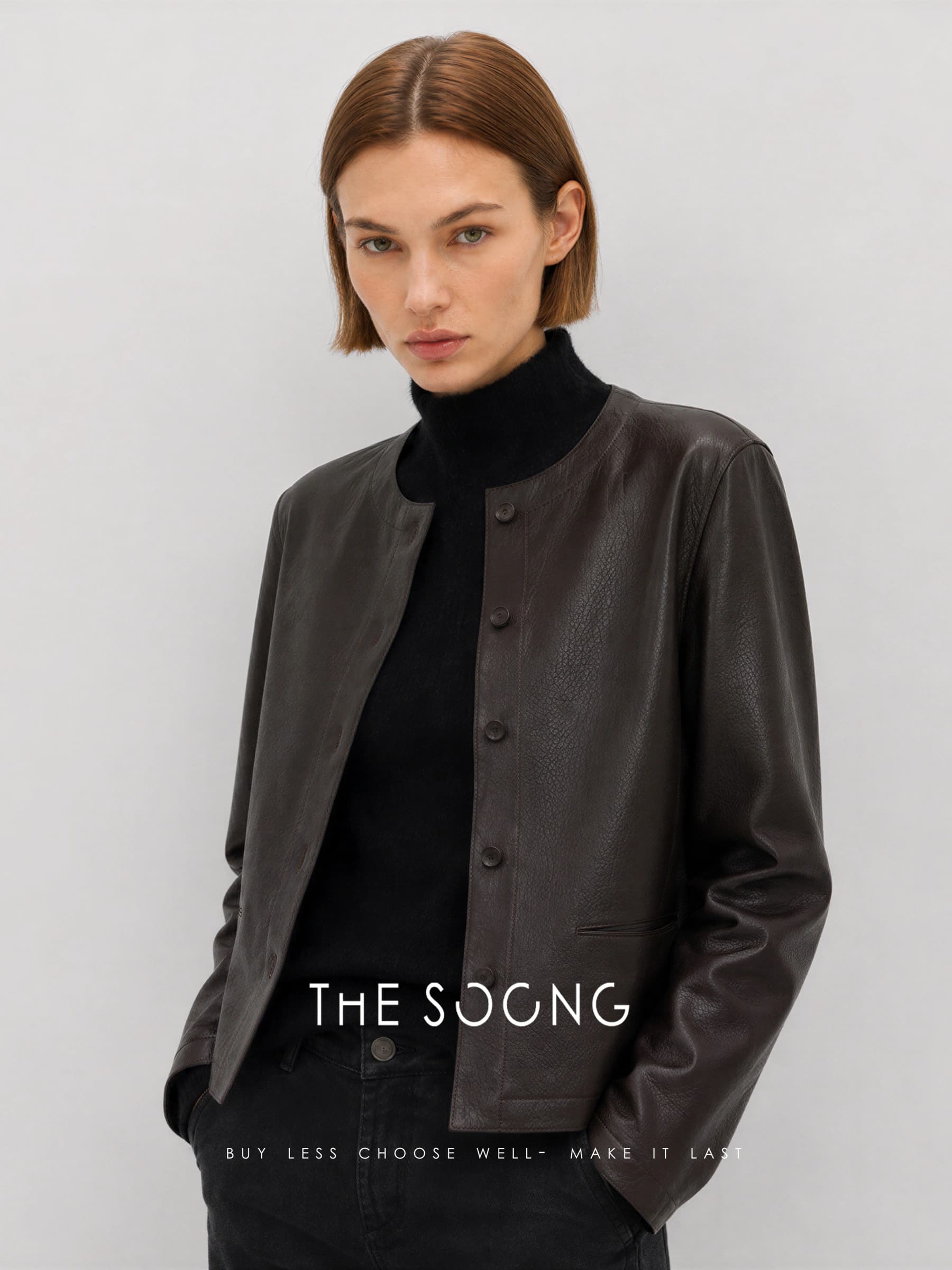 Leather Poem New Zealand Lambskin Cropped Jacket view 3