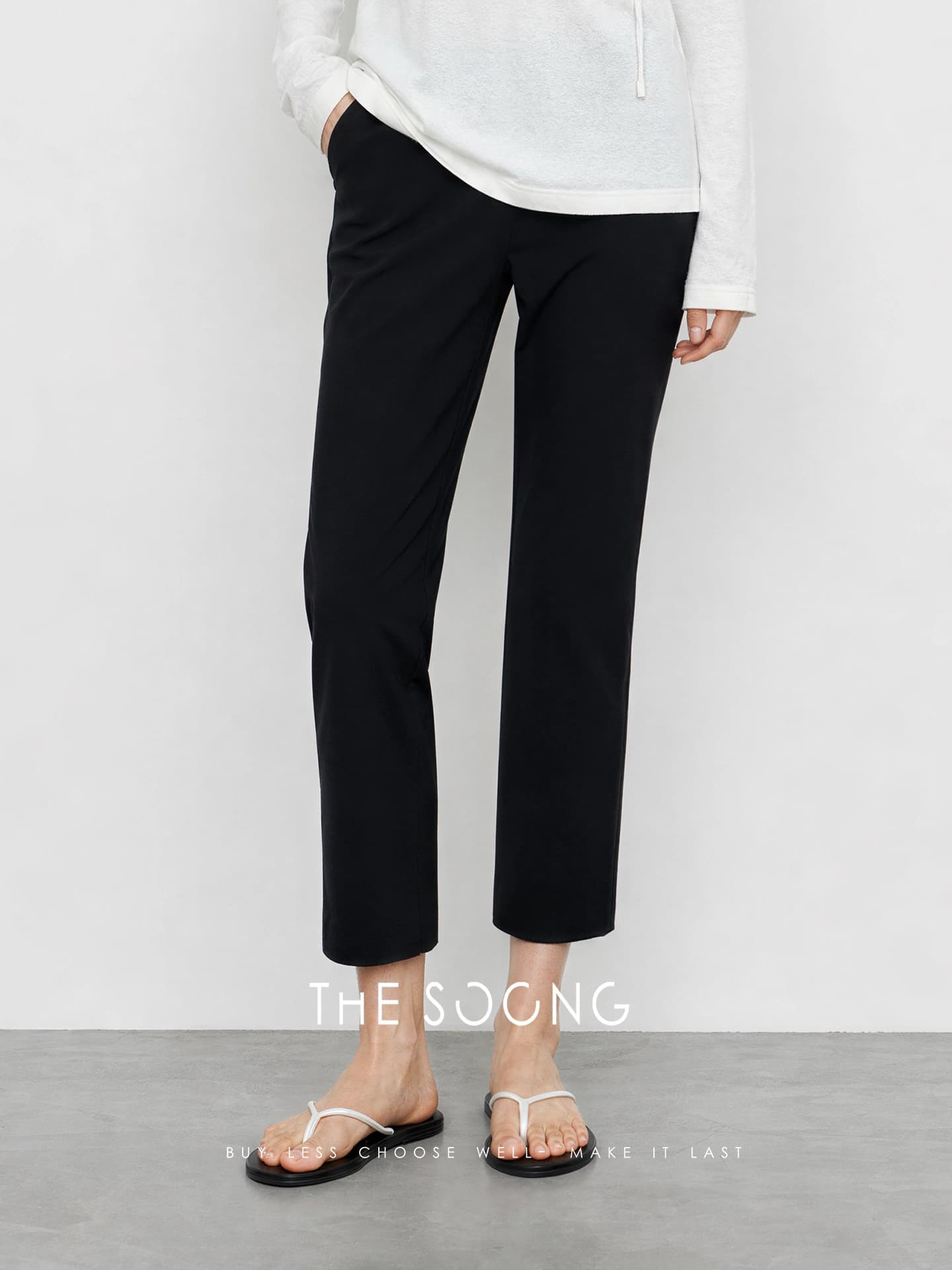 Four-Way Stretch Mid-Rise Straight-Leg Cropped Pants view 5