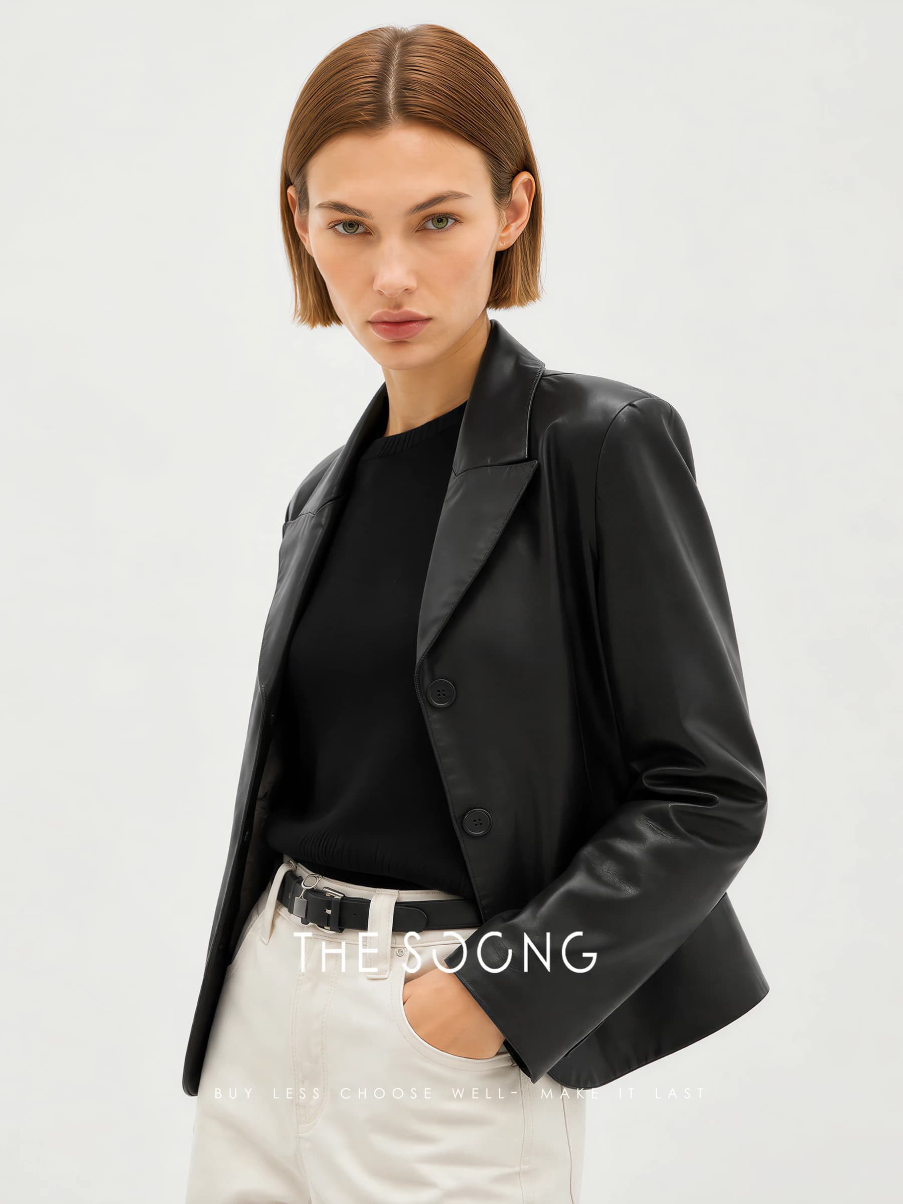 Kendall Leather Classic Matte Lambskin Jacket view 5