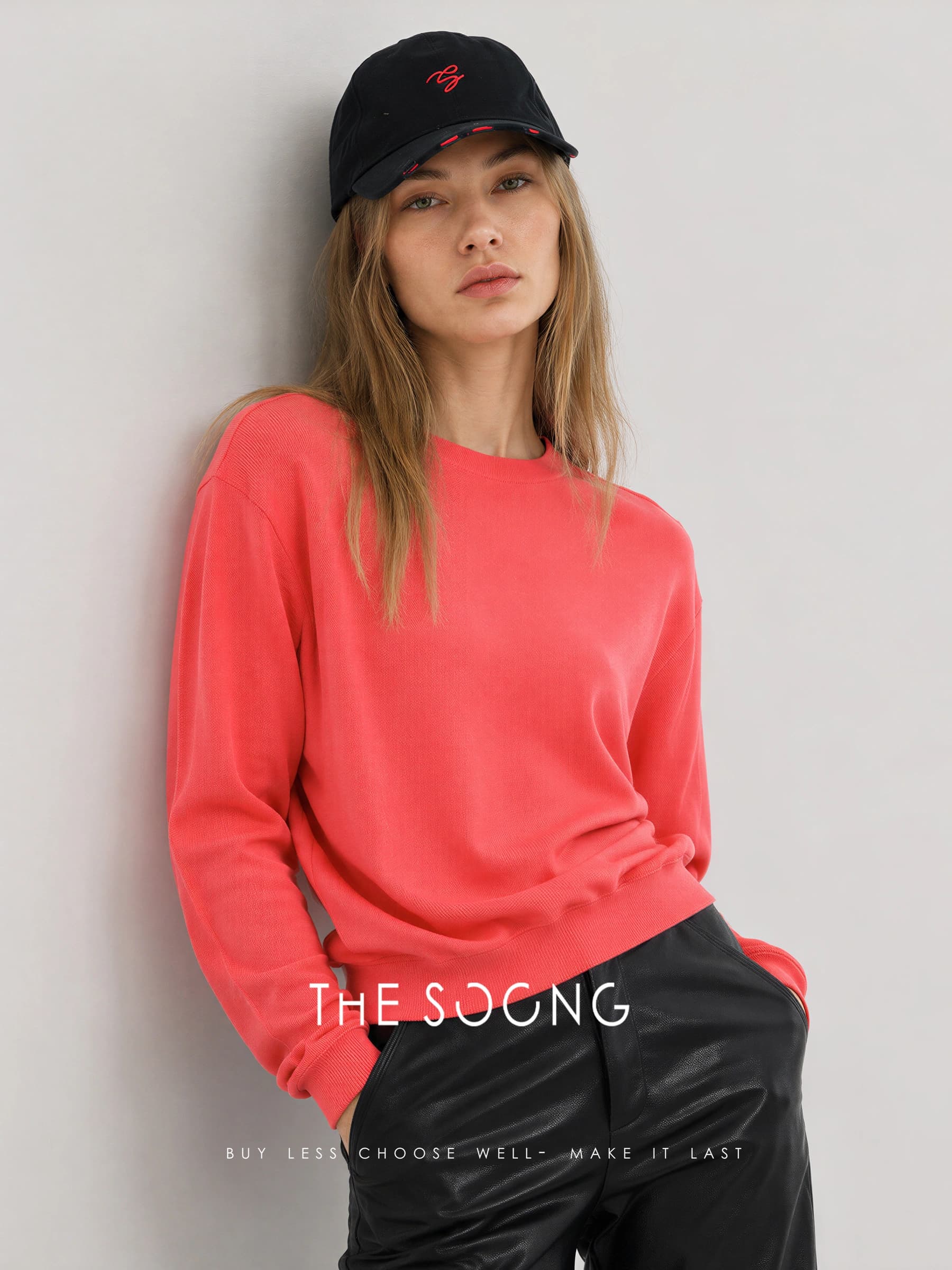 Pop 100% Cotton Ribbed Crewneck Relaxed-Fit Sweatshirt view 5