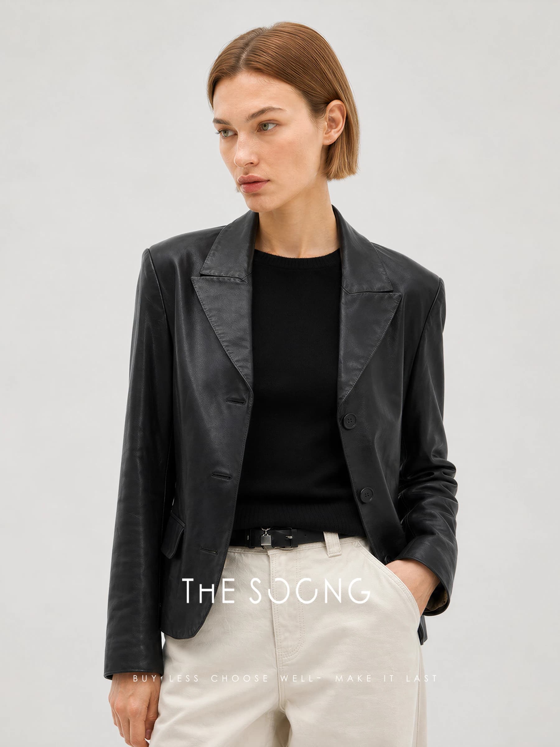 Kendall Leather Classic Matte Lambskin Jacket view 4