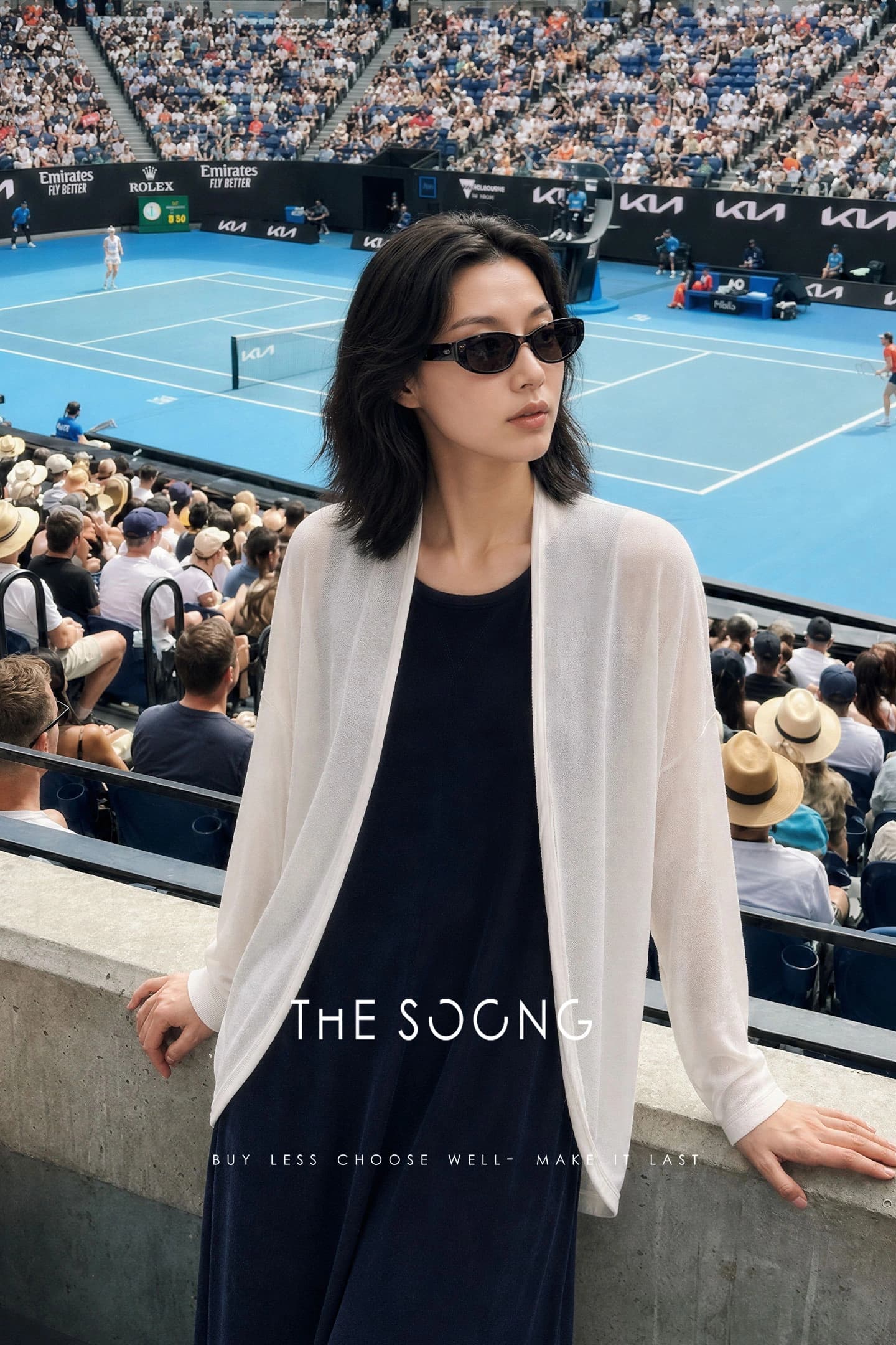 Relaxed Draped Collarless Textured Knit Cardigan view 7