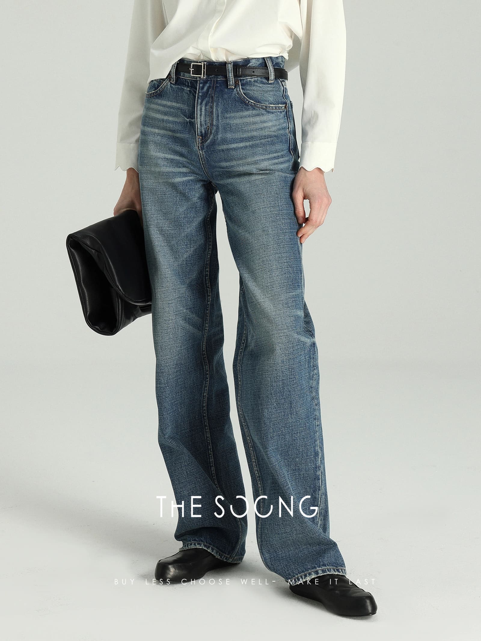 Classic Hand-Brushed Non-Stretch Structured Jeans view 7