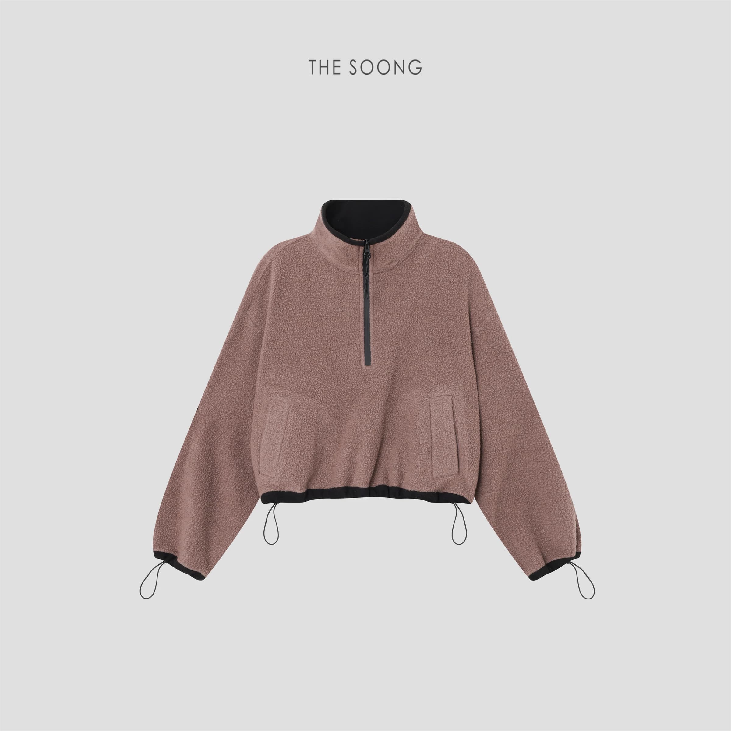 Color-Block Stand-Collar Polar Fleece Sweatshirt alternate view