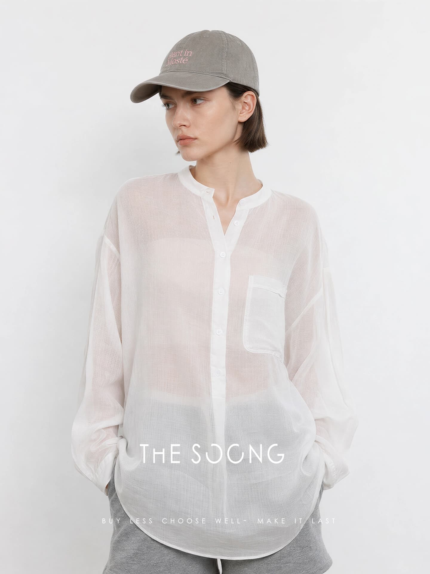 100% Linen Stone-Washed Relaxed Long-Sleeve Shirt view 3