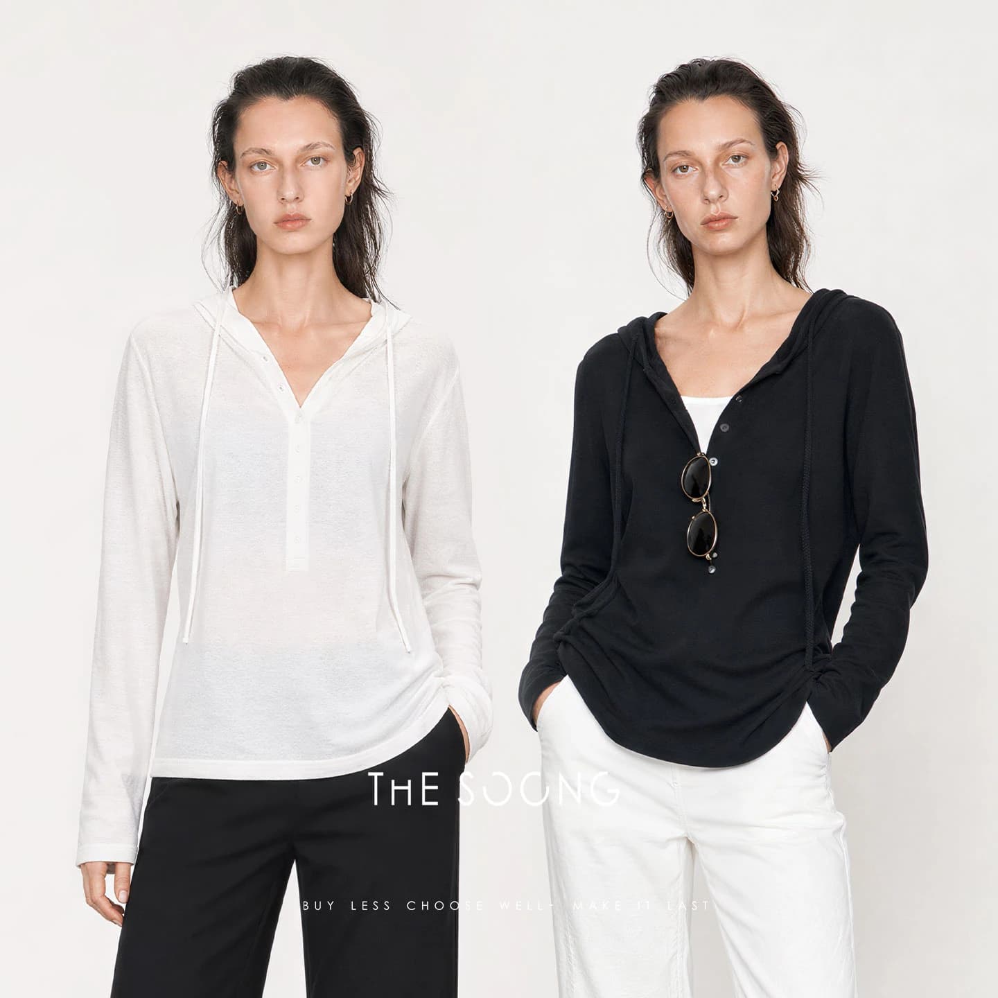 Hooded Henley Top in Minimalist Chinese Hemp-Cotton with a Lightweight, Skin-Soft Feel view 2