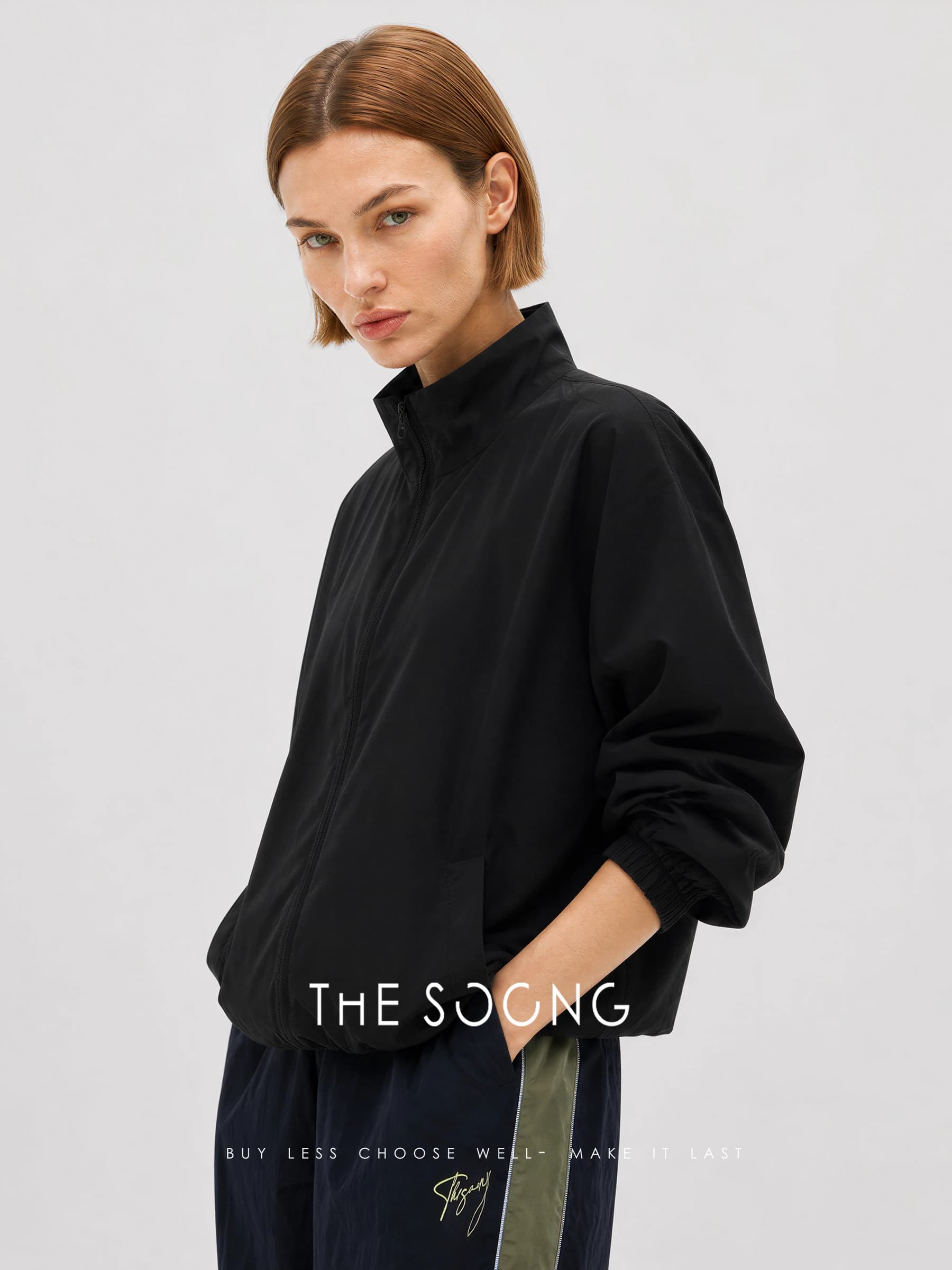 Silent Jacket Black Stand-Collar Windproof Jacket view 5