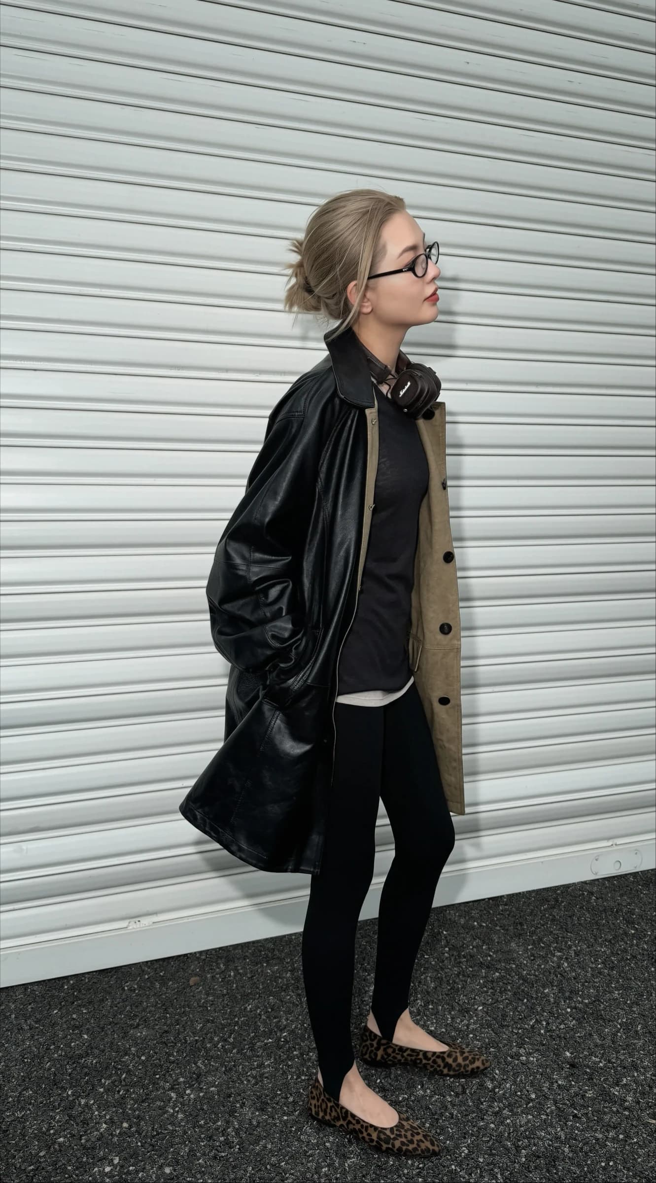 レオパード柄シューズ 本物のカーフヘアー フラットシューズ view 3