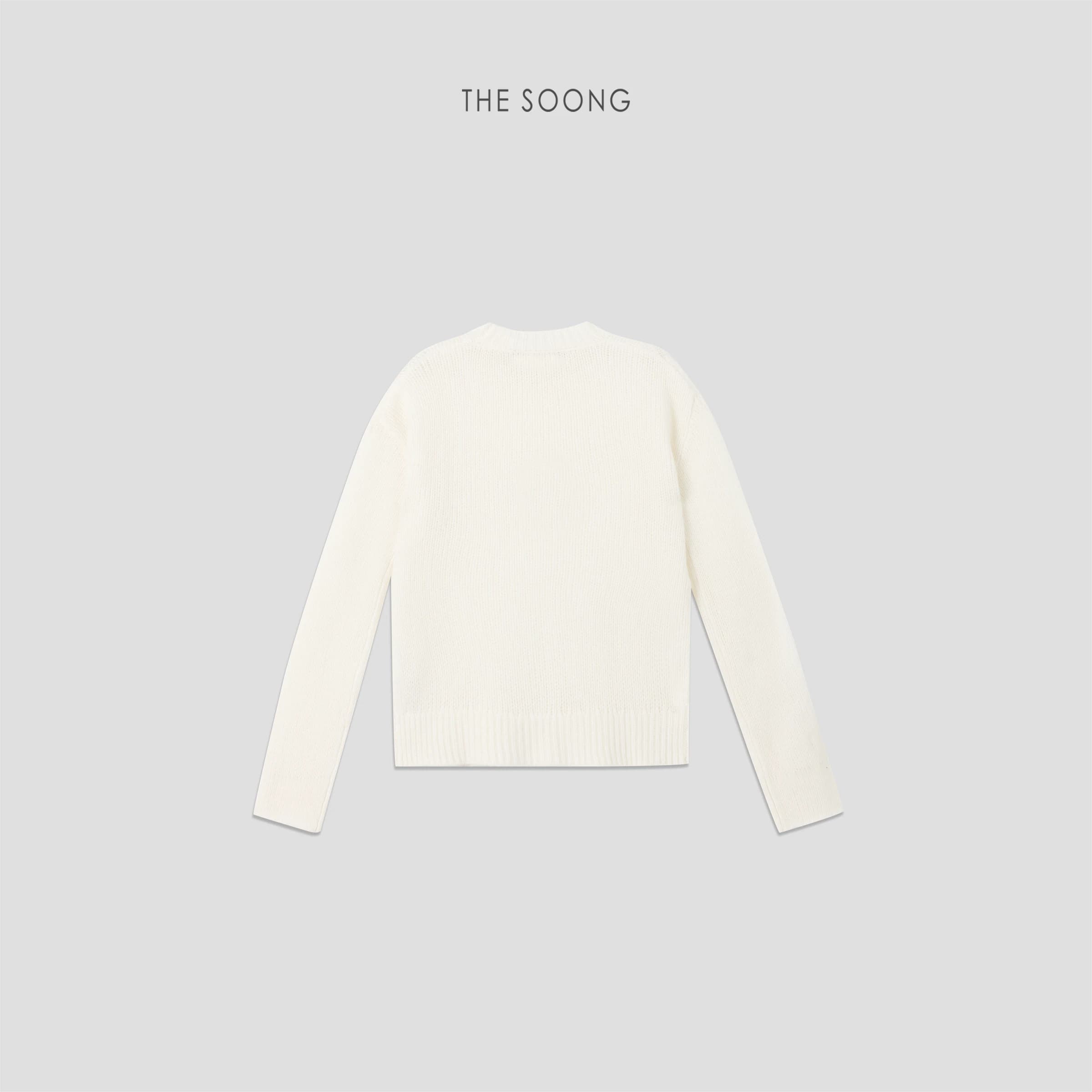 Cloud Cream Wool-Cashmere Blend Textured Sweater view 6