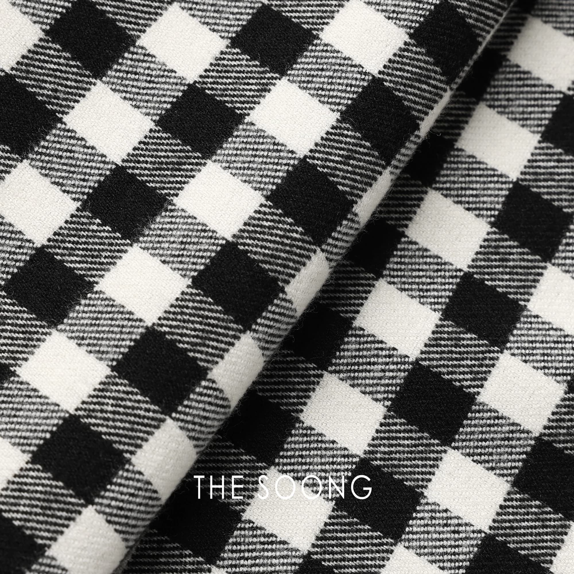 Plaid Trousers Classic Black-and-White Check Contrast Elastic Mid-Rise Casual Pants view 3