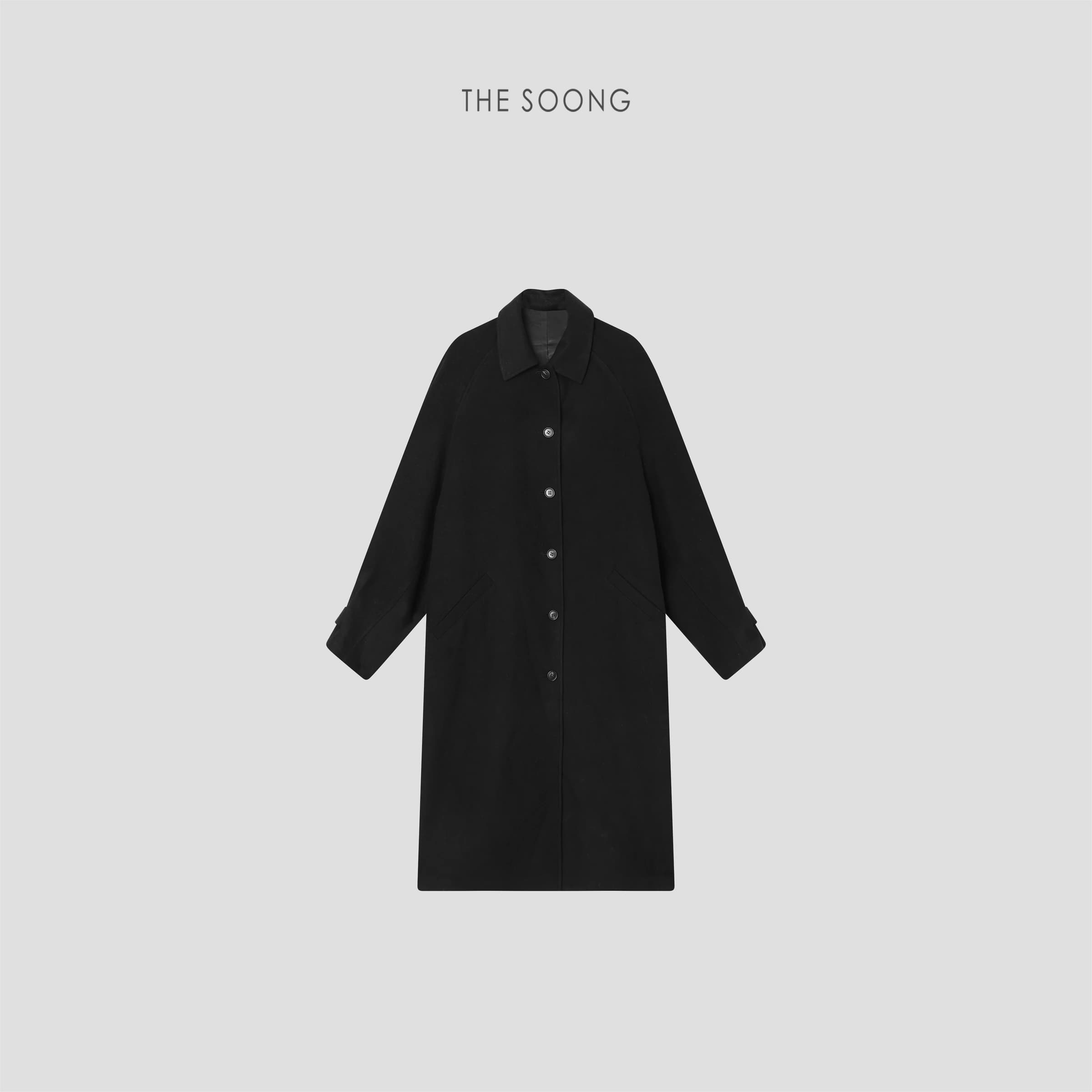 Paris Coat — Selected Wool-Cashmere Blend Warm Black Outerwear