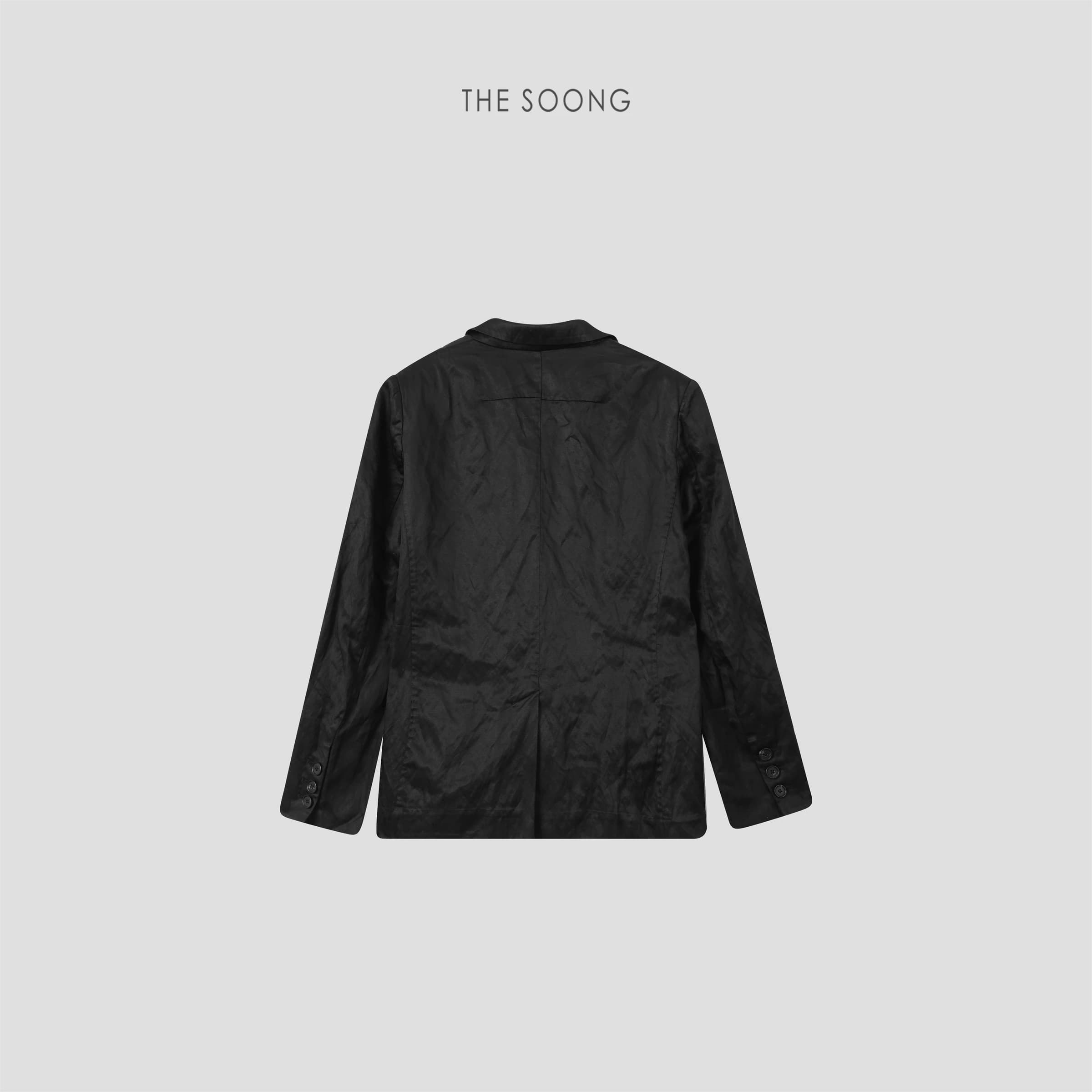 Relaxed Silhouette Heavyweight Italian Black Blazer view 5