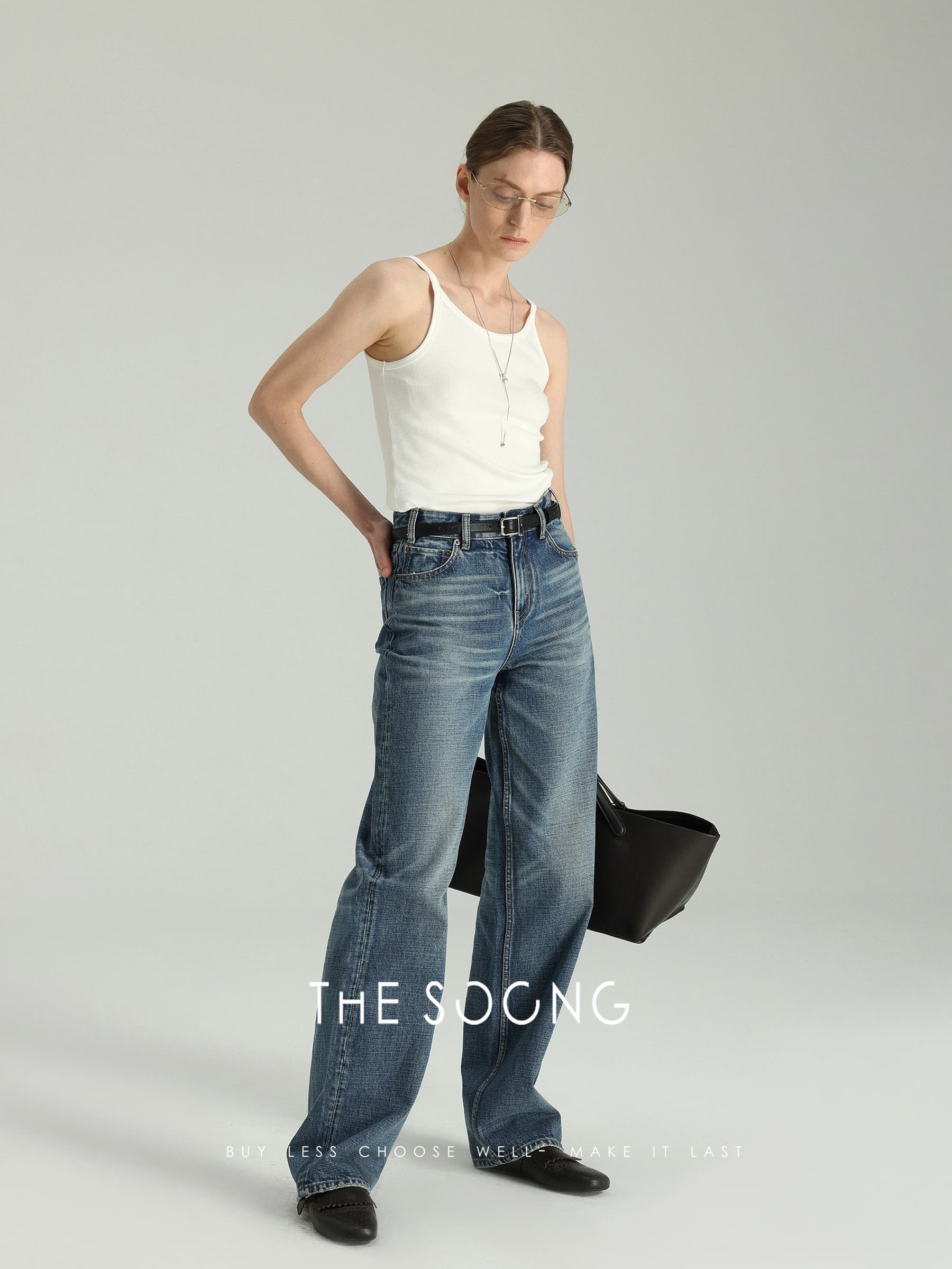 Classic Hand-Brushed Non-Stretch Structured Jeans view 5