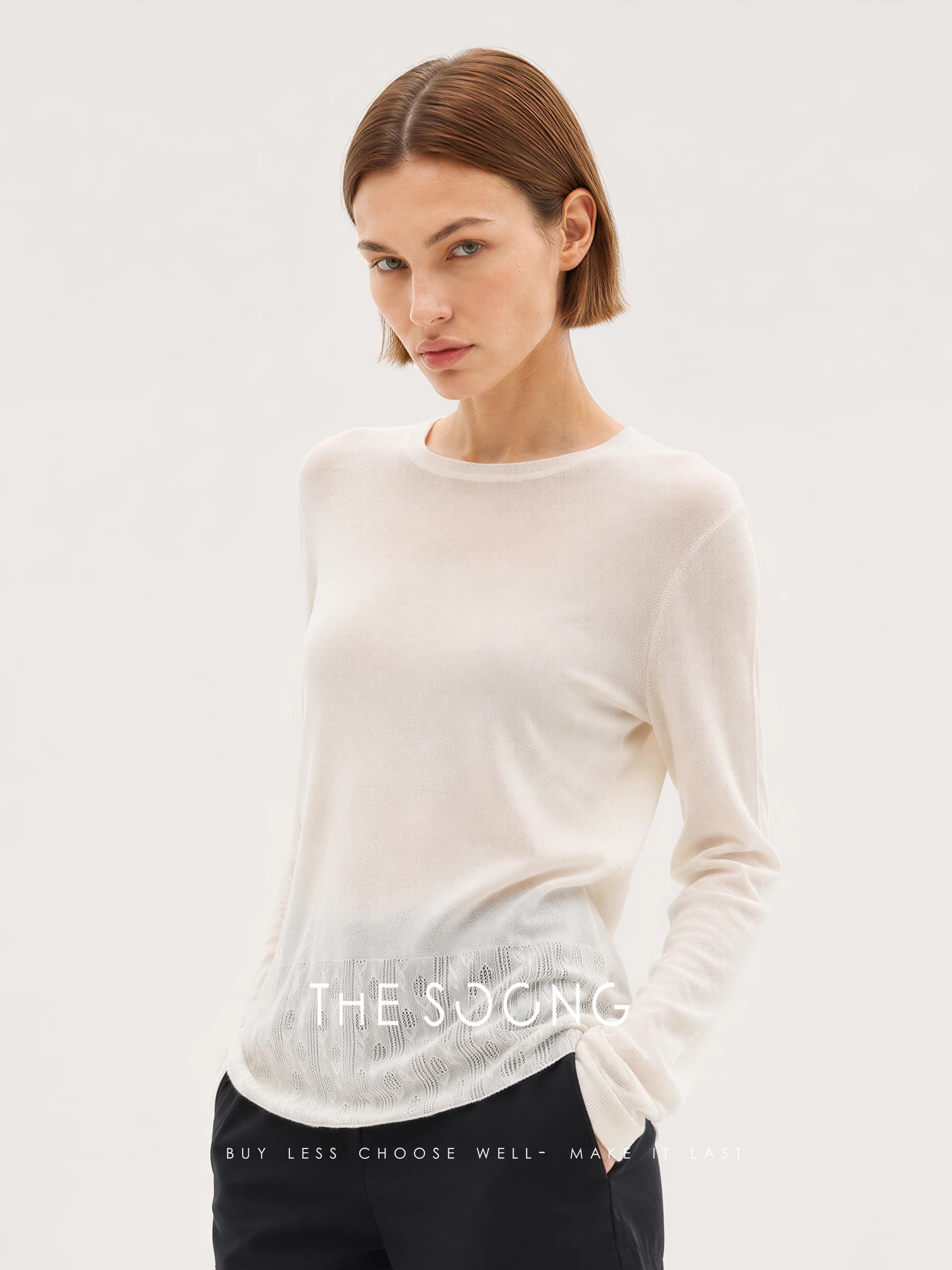 Cloud Cashmere Cashmere-Blend Textured Crewneck Sweater view 4