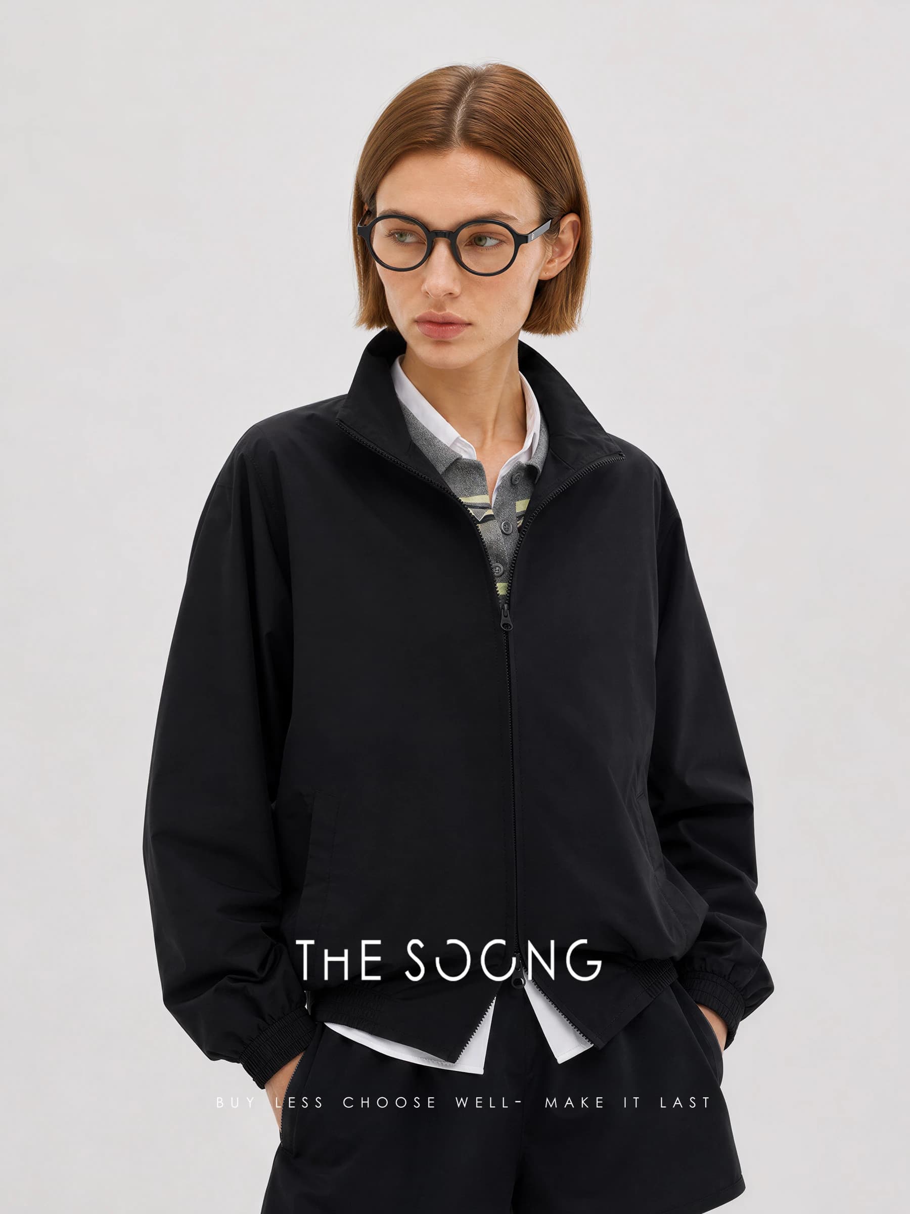 Silent Jacket Black Stand-Collar Windproof Jacket view 3
