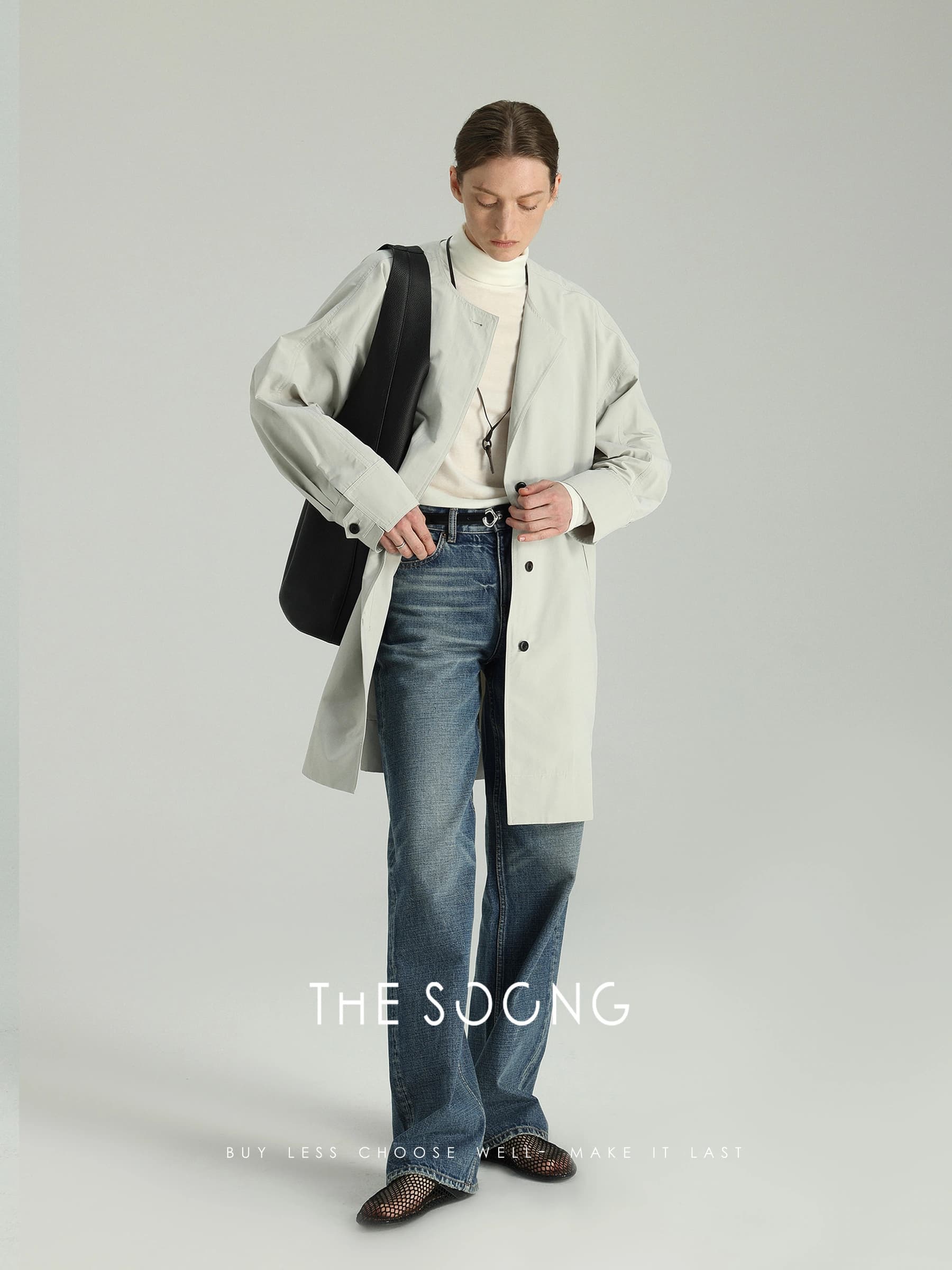 Classic Hand-Brushed Non-Stretch Structured Jeans view 2