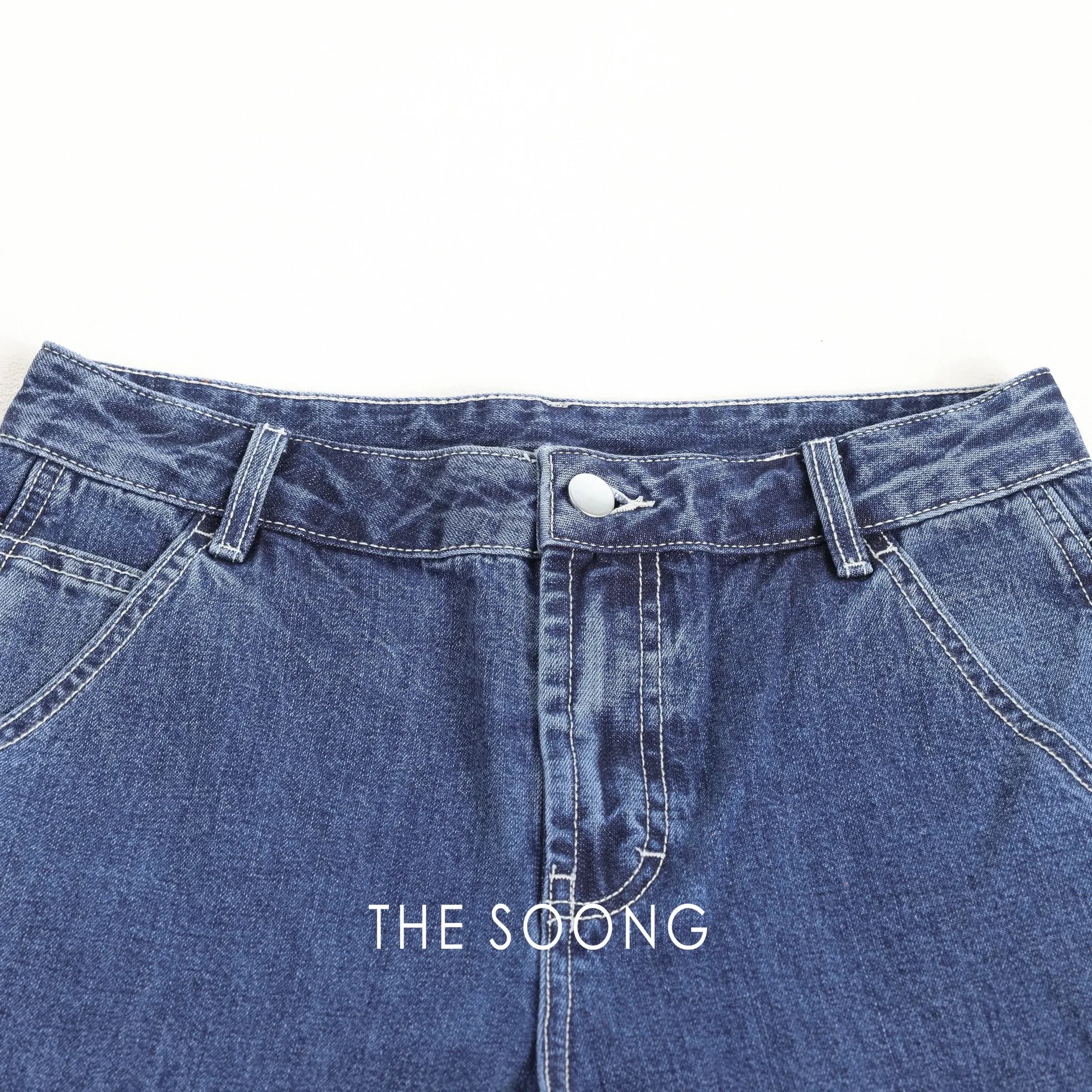 Okayama Denim 90s Vintage Mid-Low-Rise Wide-Leg Jeans view 4