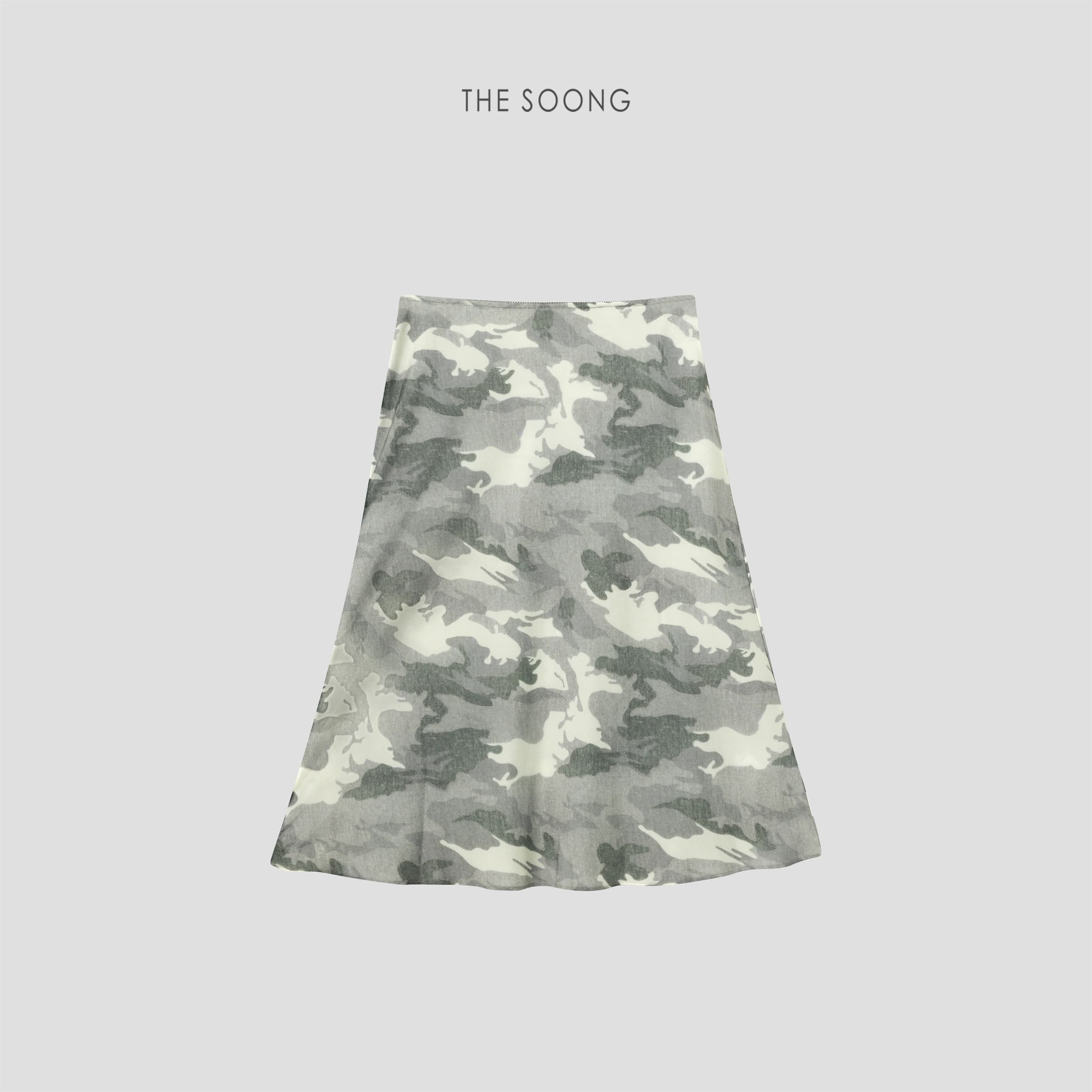Camouflage-Print High-Waisted Mermaid Midi Skirt view 7