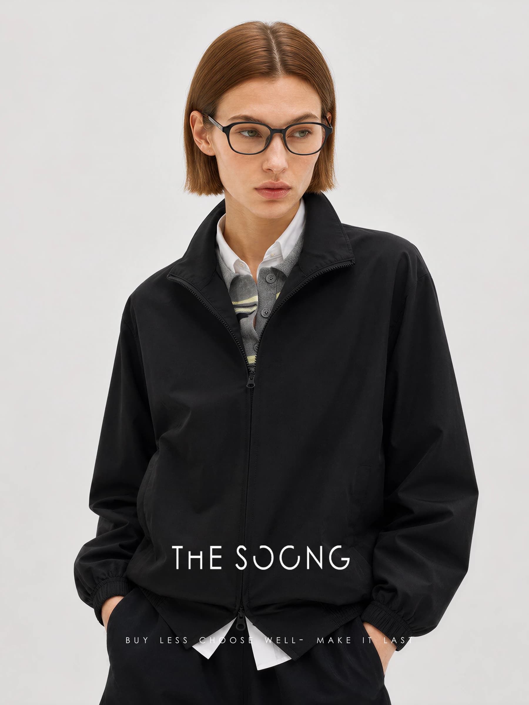 Silent Jacket Black Stand-Collar Windproof Jacket view 2