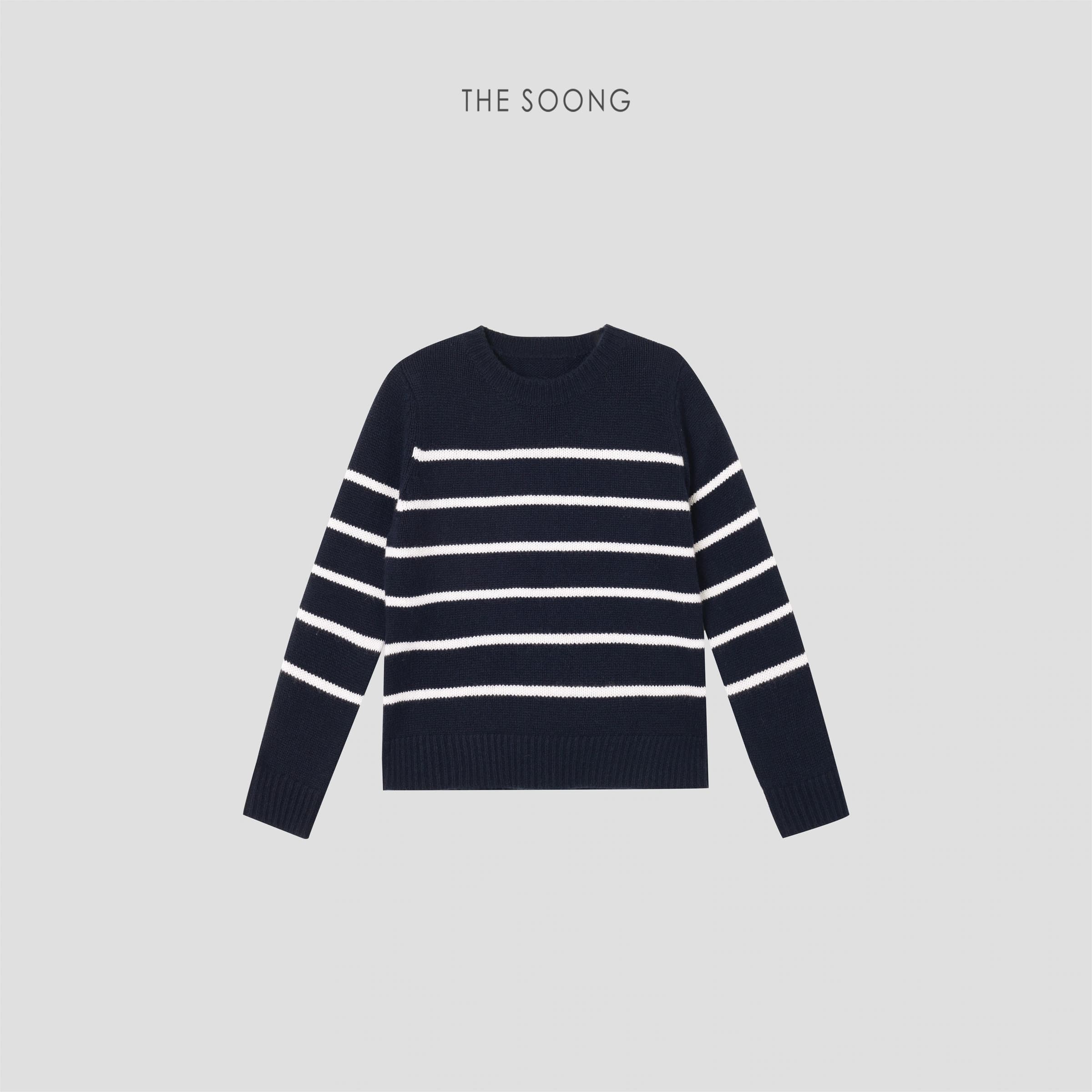 100% Cashmere Soft Striped Crewneck Sweater view 7