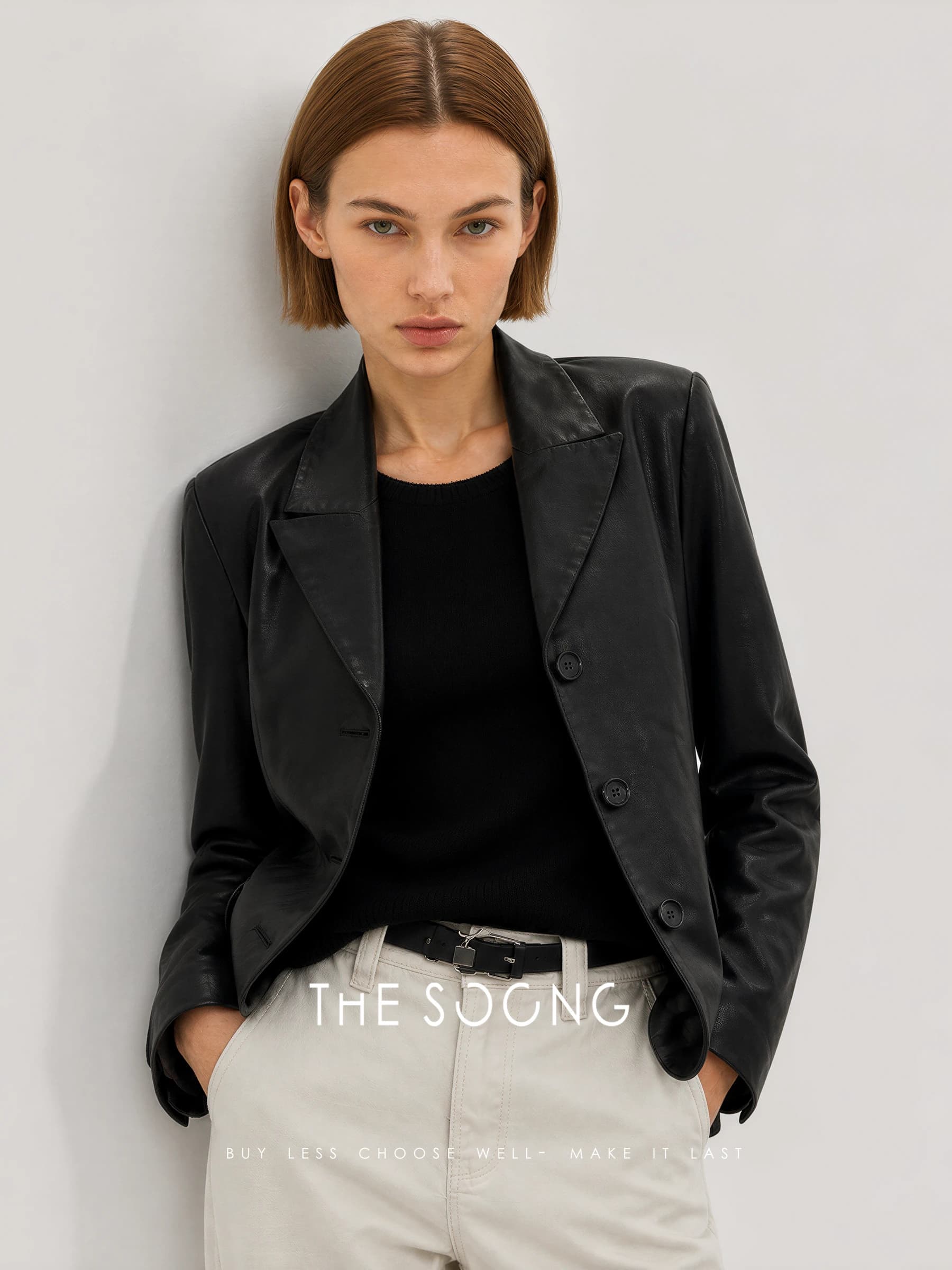 Kendall Leather Classic Matte Lambskin Jacket view 3