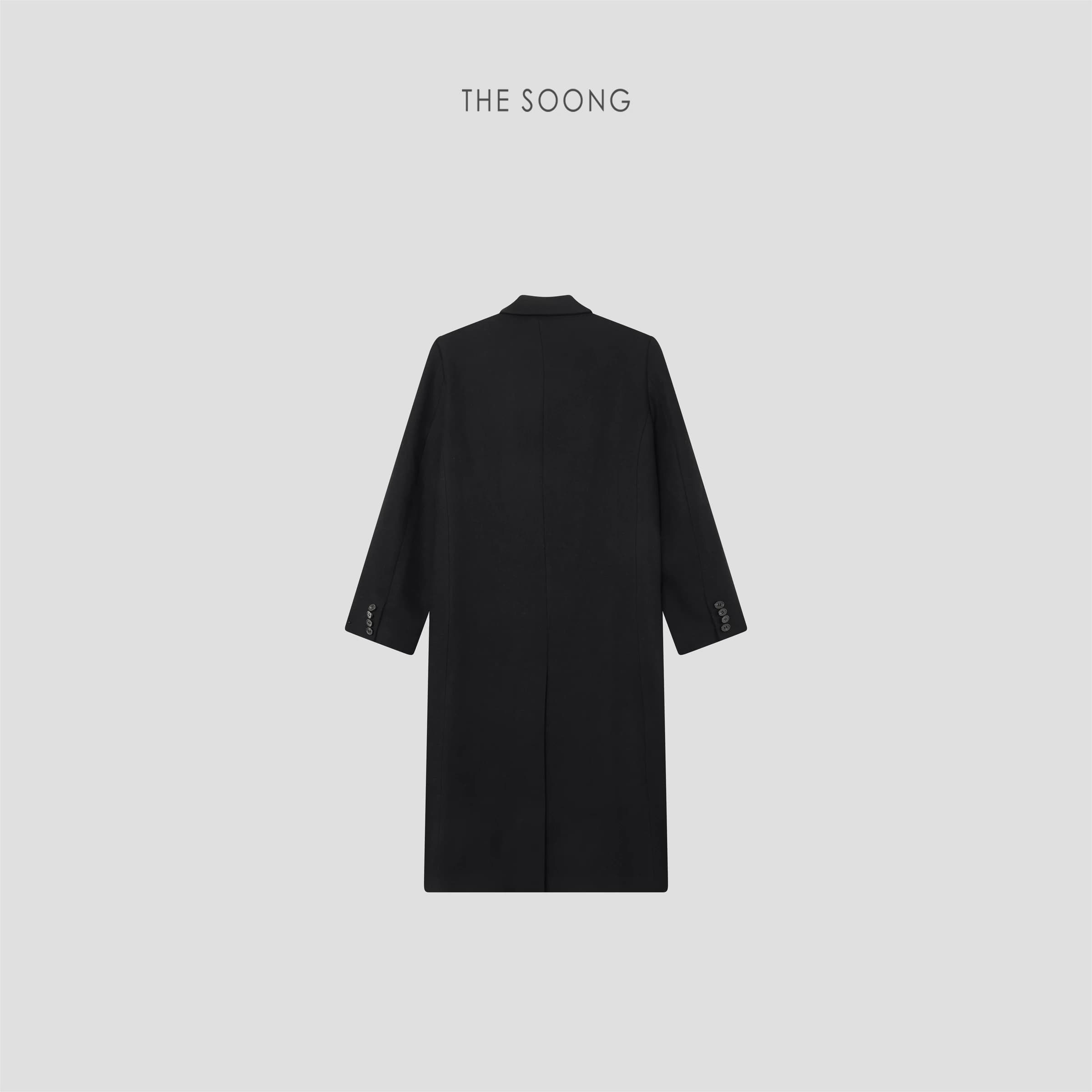 Classic Tailored Wool-Blend Black Suit Coat for Women view 2