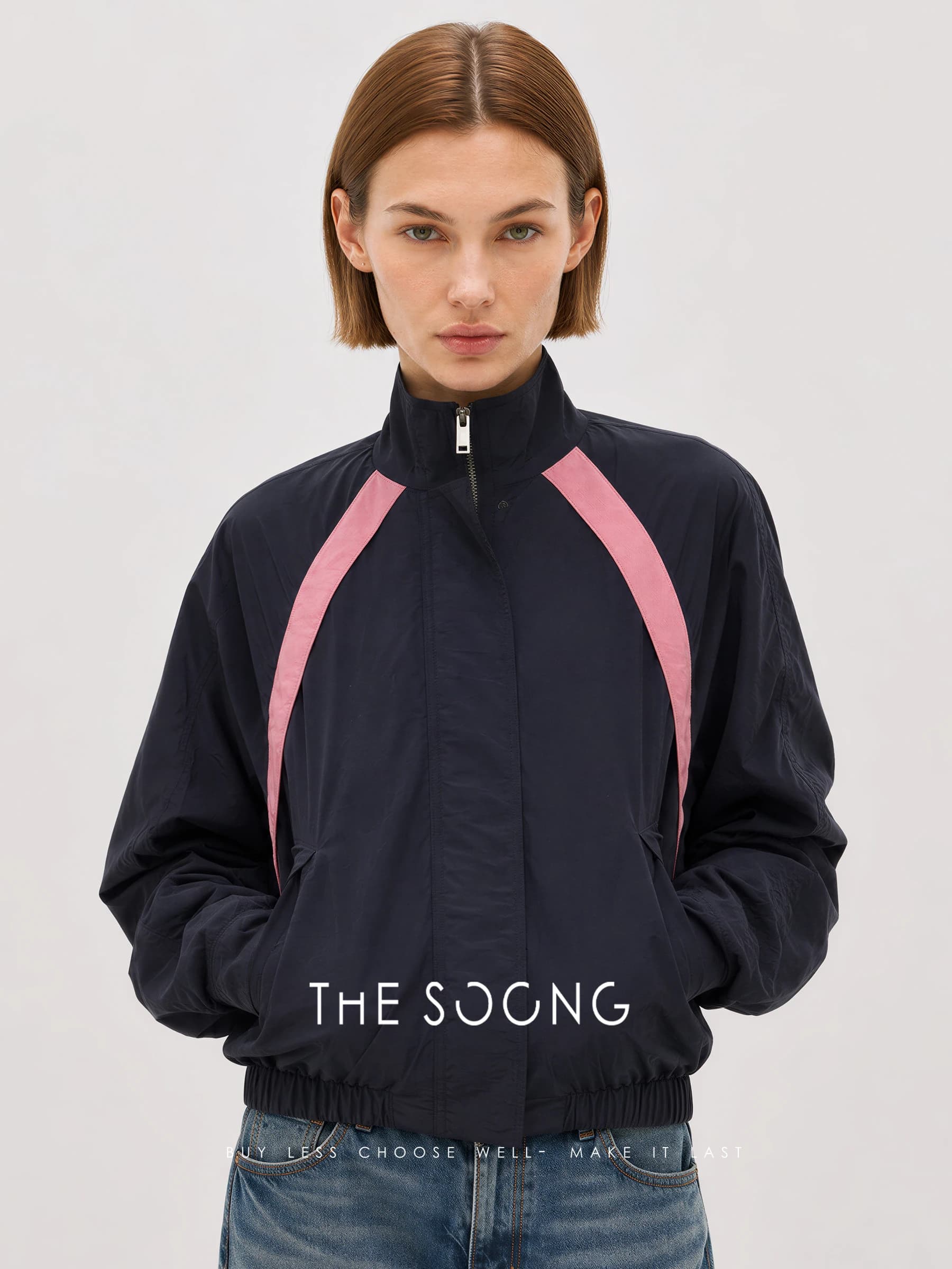 Neon Jacket 90s Classic Windproof Stand-Collar Cropped Jacket view 3