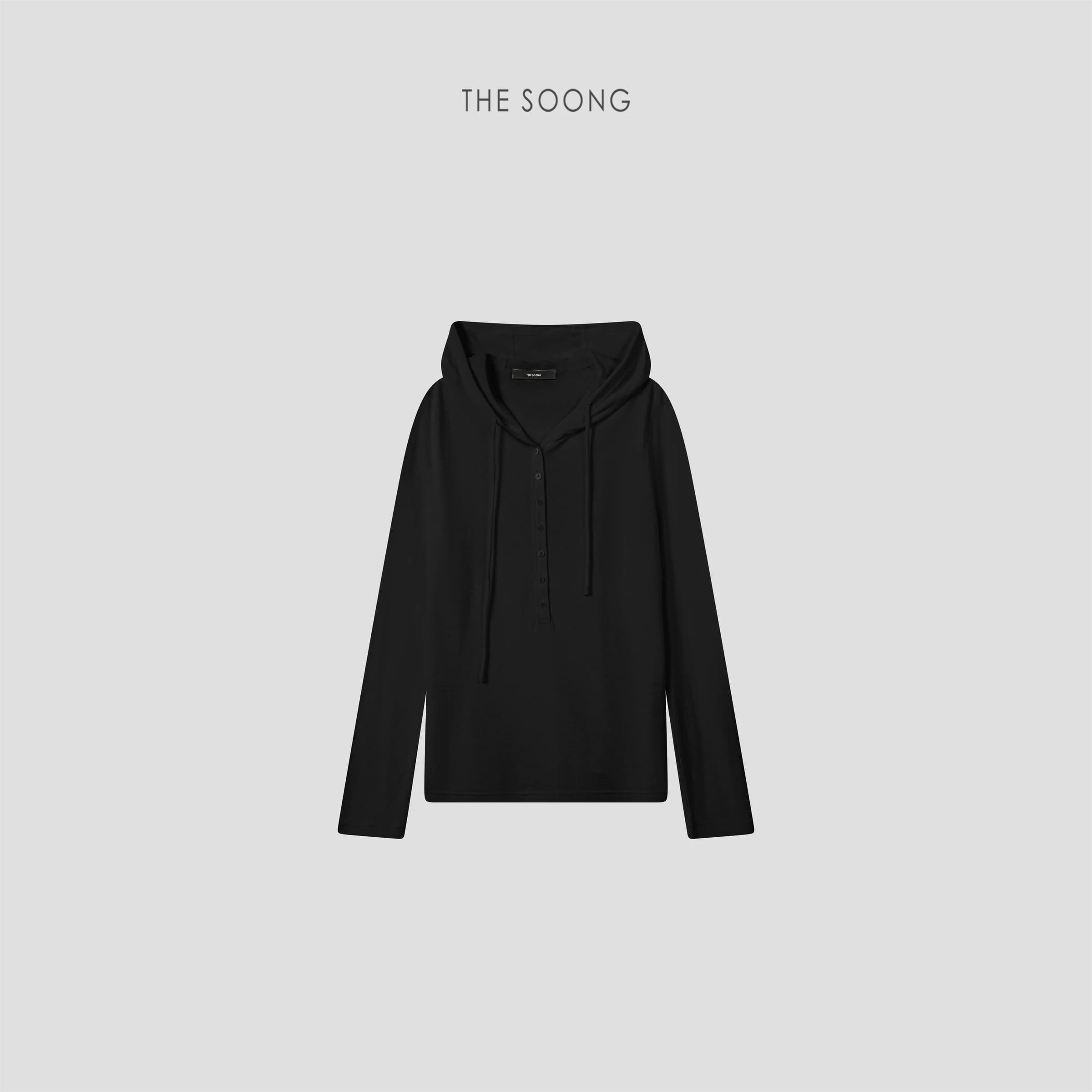 Hooded Henley Top in Minimalist Chinese Hemp-Cotton with a Lightweight, Skin-Soft Feel view 3