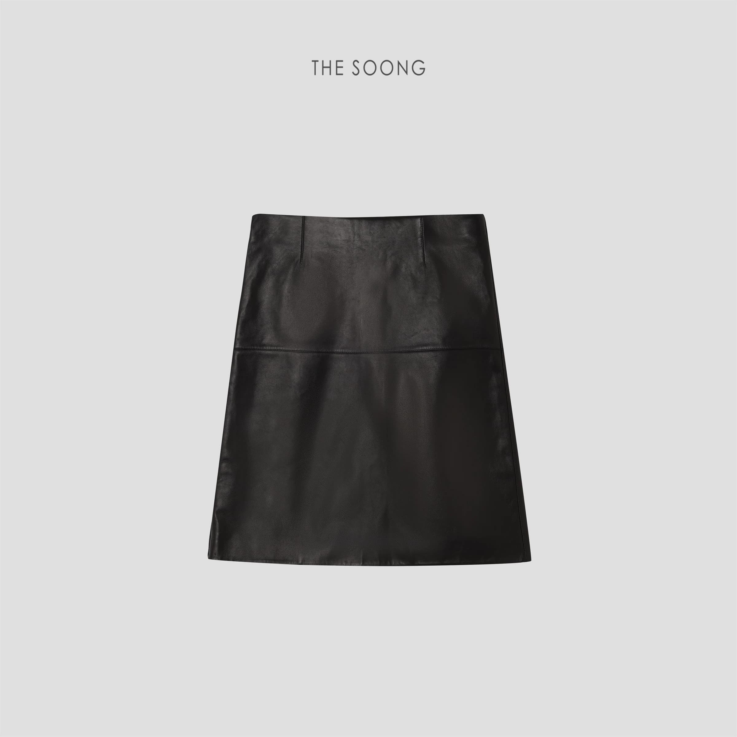 South African Imported Top-Grain Goat Suede High-Waist A-Line Skirt view 4