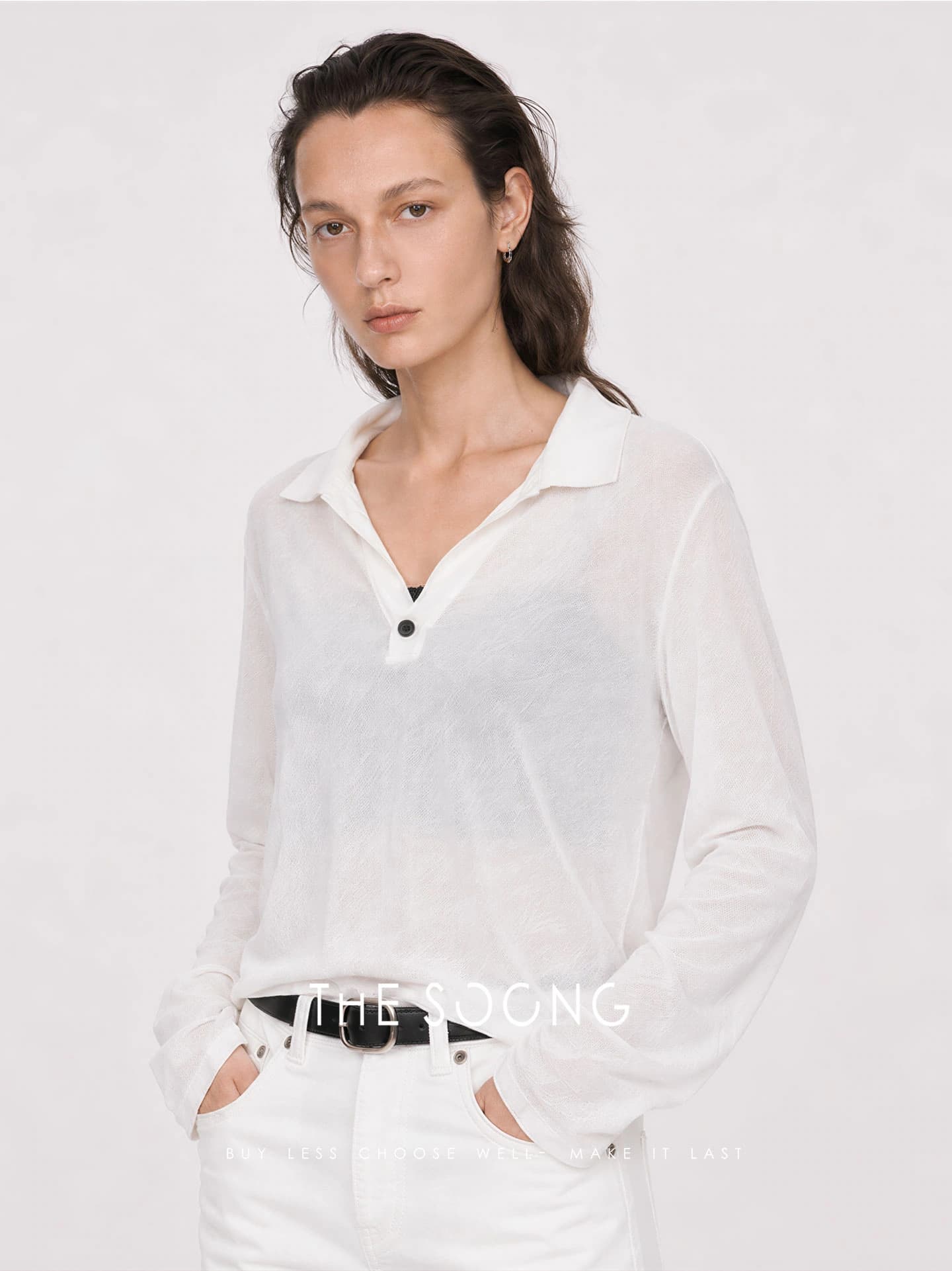 THESOONG 26s Classic Henley Polo Long-Sleeve Top view 6