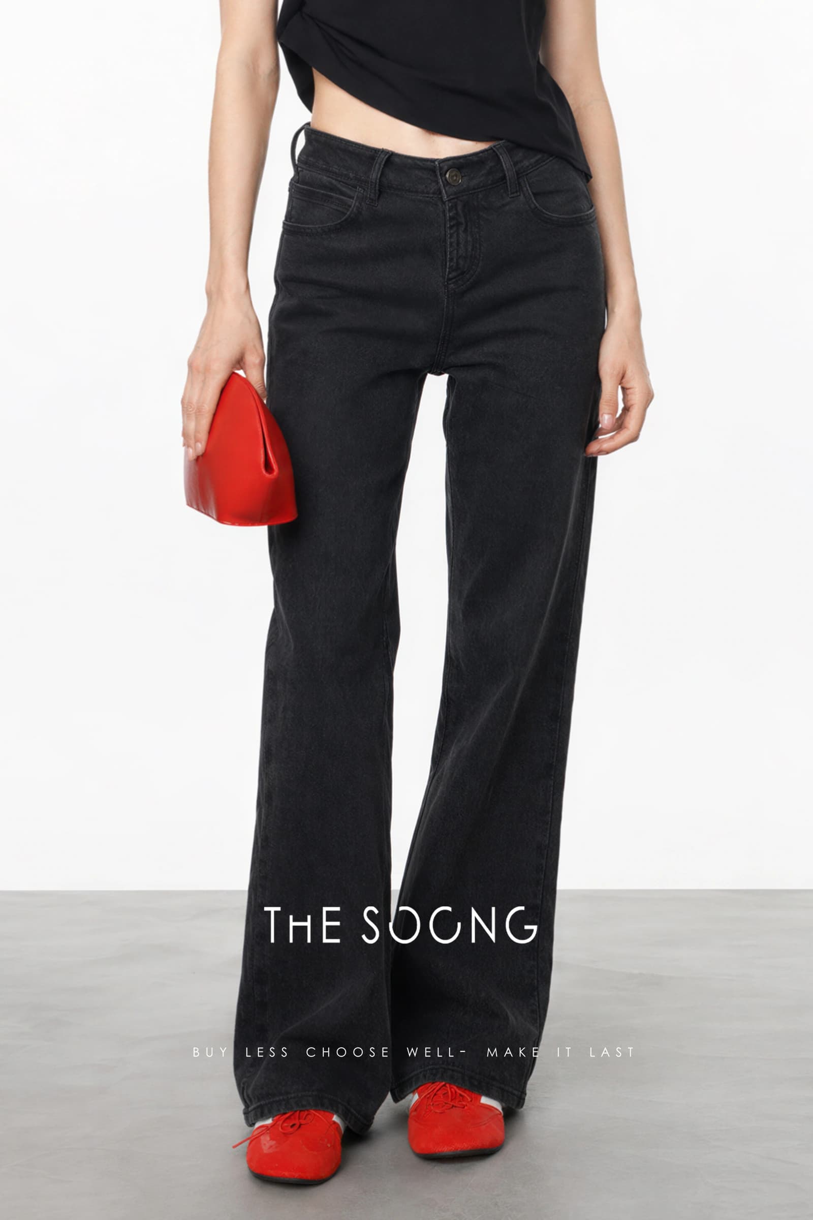 Spring Slim Straight-Leg Cotton-Feel Jeans view 3