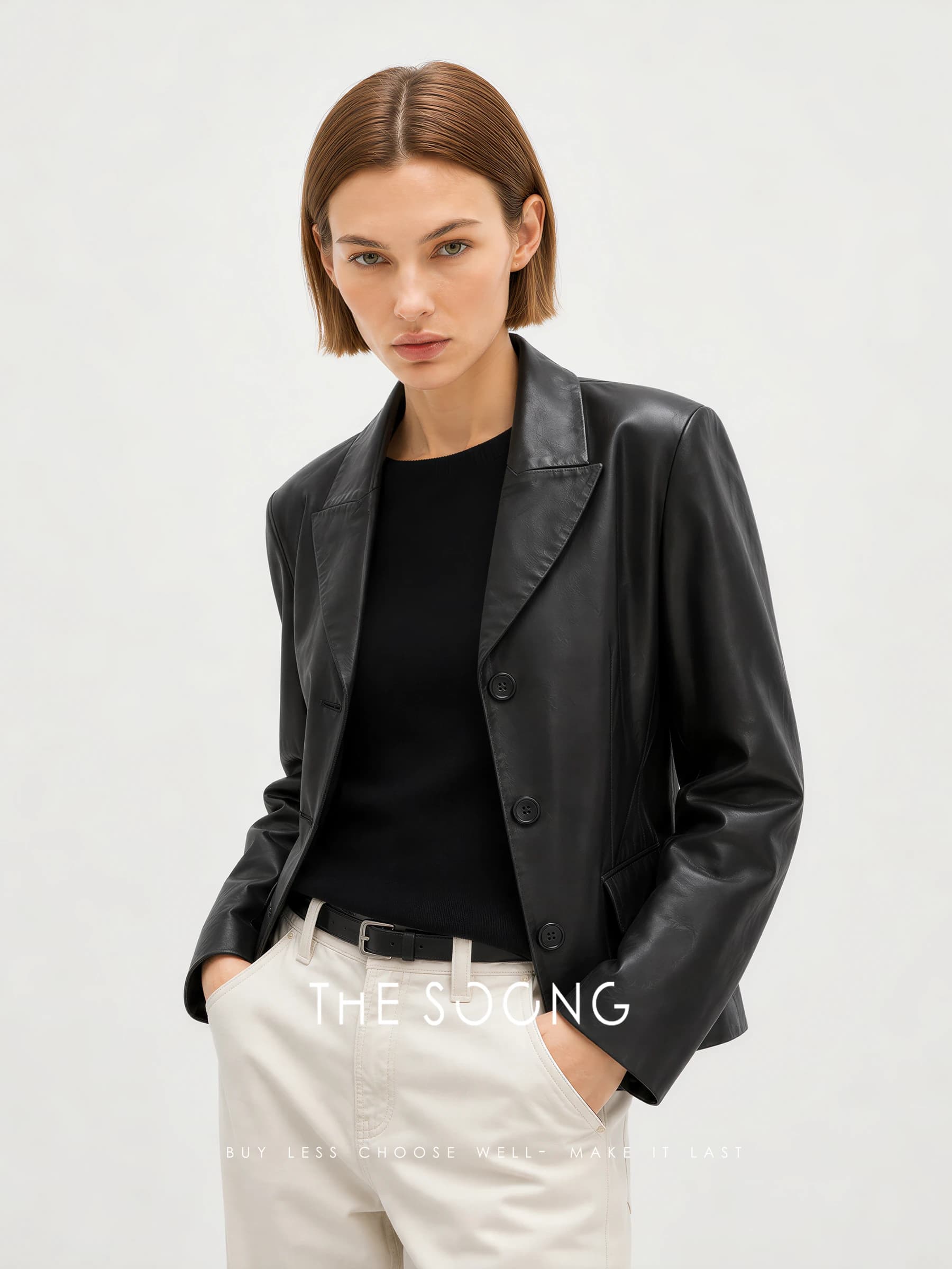 Kendall Leather Classic Matte Lambskin Jacket view 2
