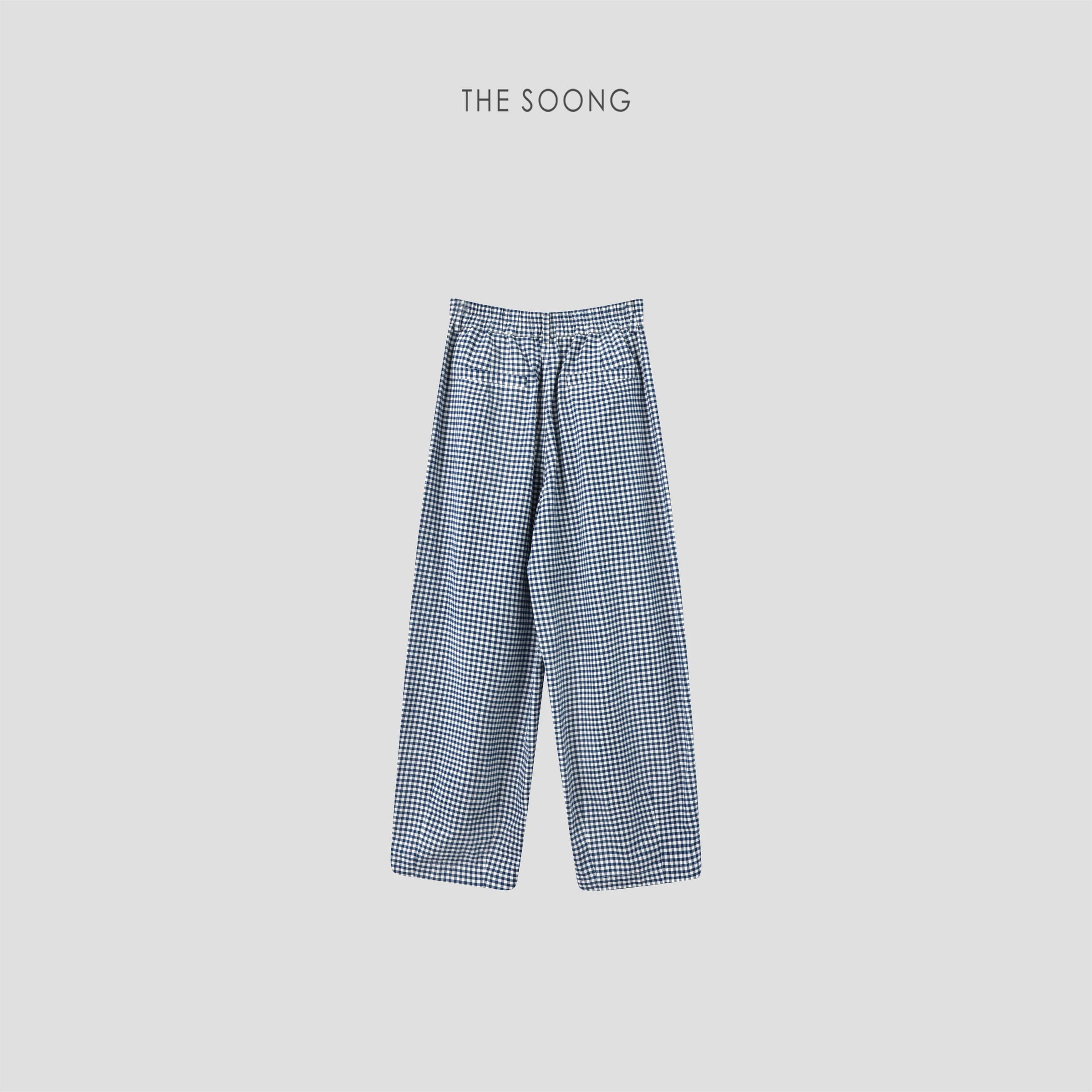 Cotton-Silk Plaid Wide-Leg Trousers view 3
