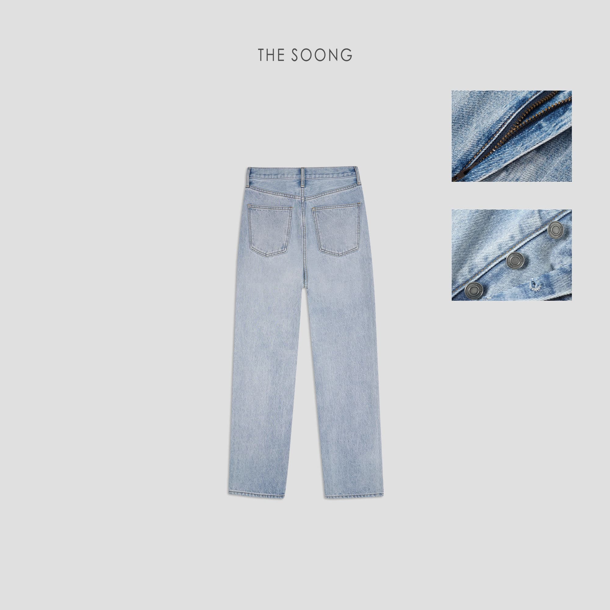 90s Vintage Stonewashed High-Waist Tapered Jeans view 3