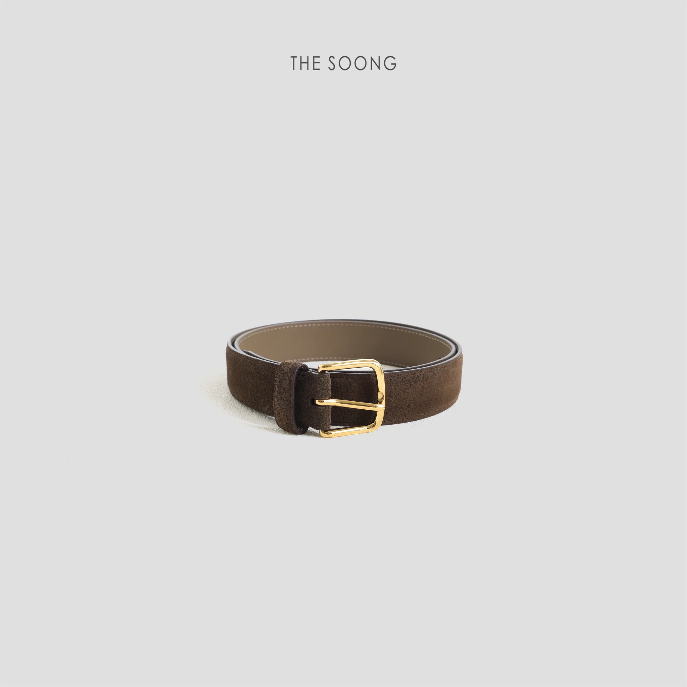 Vintage Calfskin Suede Pin Buckle Leather Belt 8800 view 2