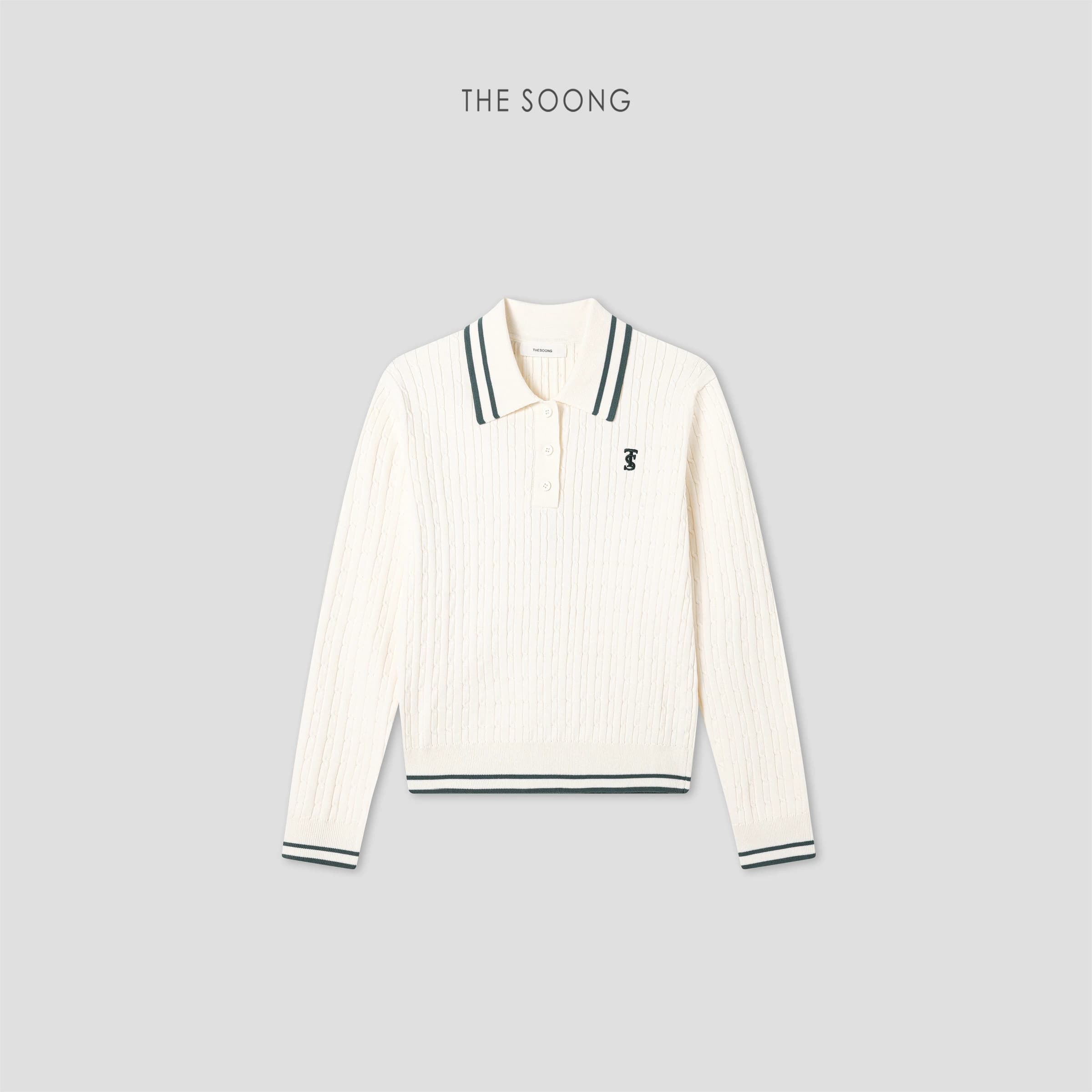 Wimbledon Sweater: Classic Miu-Style Polo Knit Sweater view 3