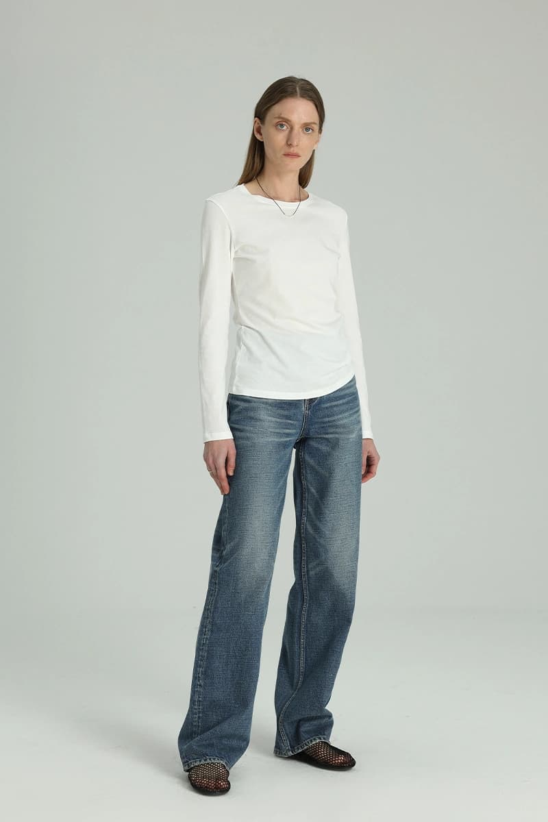 Classic Hand-Brushed Non-Stretch Structured Jeans view 4