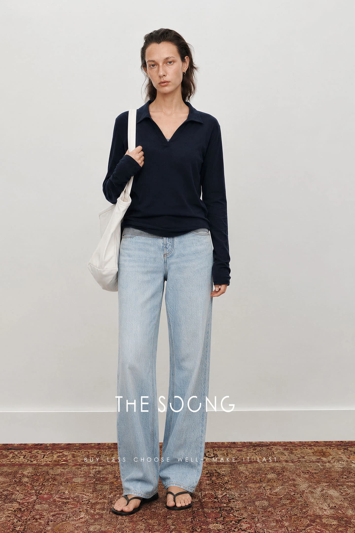 THESOONG 26s Classic Henley Polo Long-Sleeve Top view 3