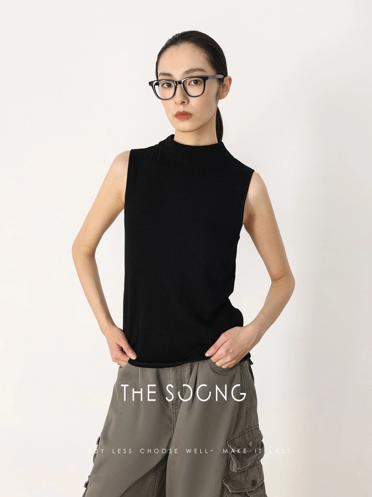 Triacetate-Merino Wool Blend Seamless Knit Top view 6